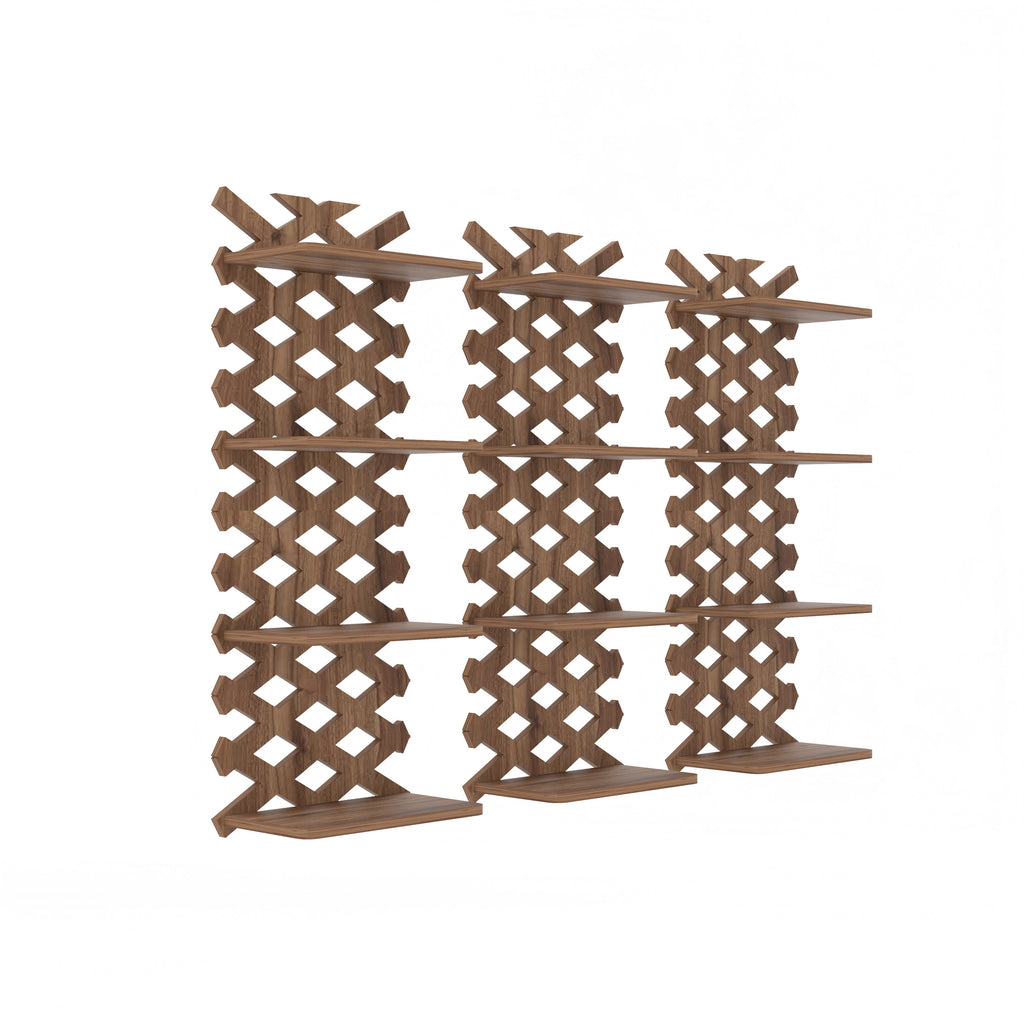 Criss Cross Decor Wall Shelf (Walnut)