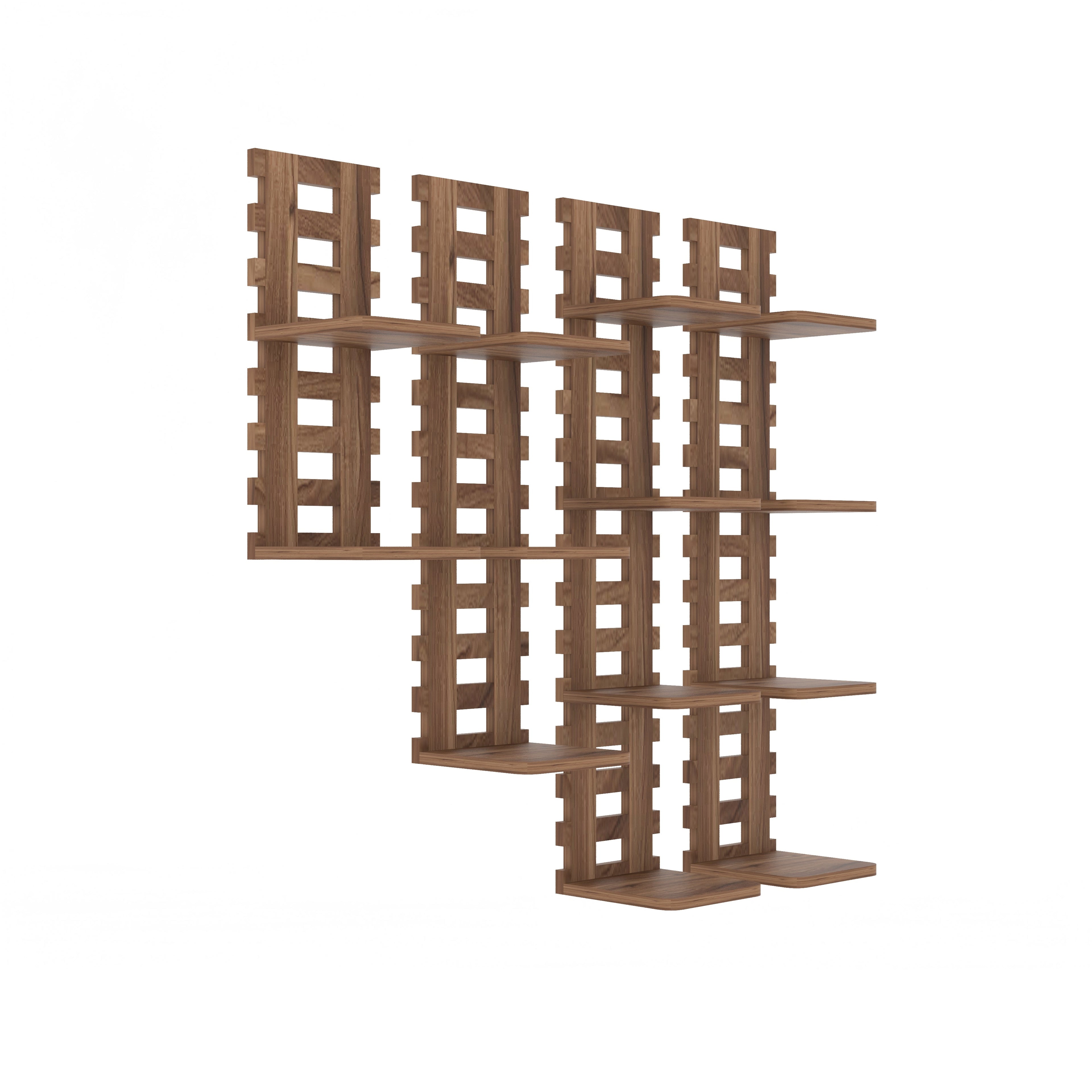 Oval Orange Balcony Railing Decor Wall Shelf (Walnut)