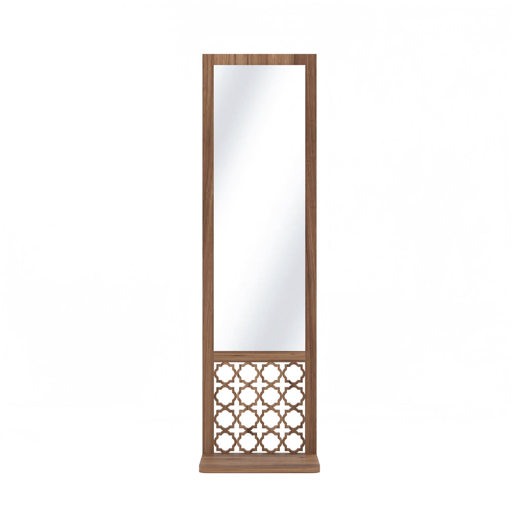 Moroccan Long Decor Wall Mirror (Walnut)