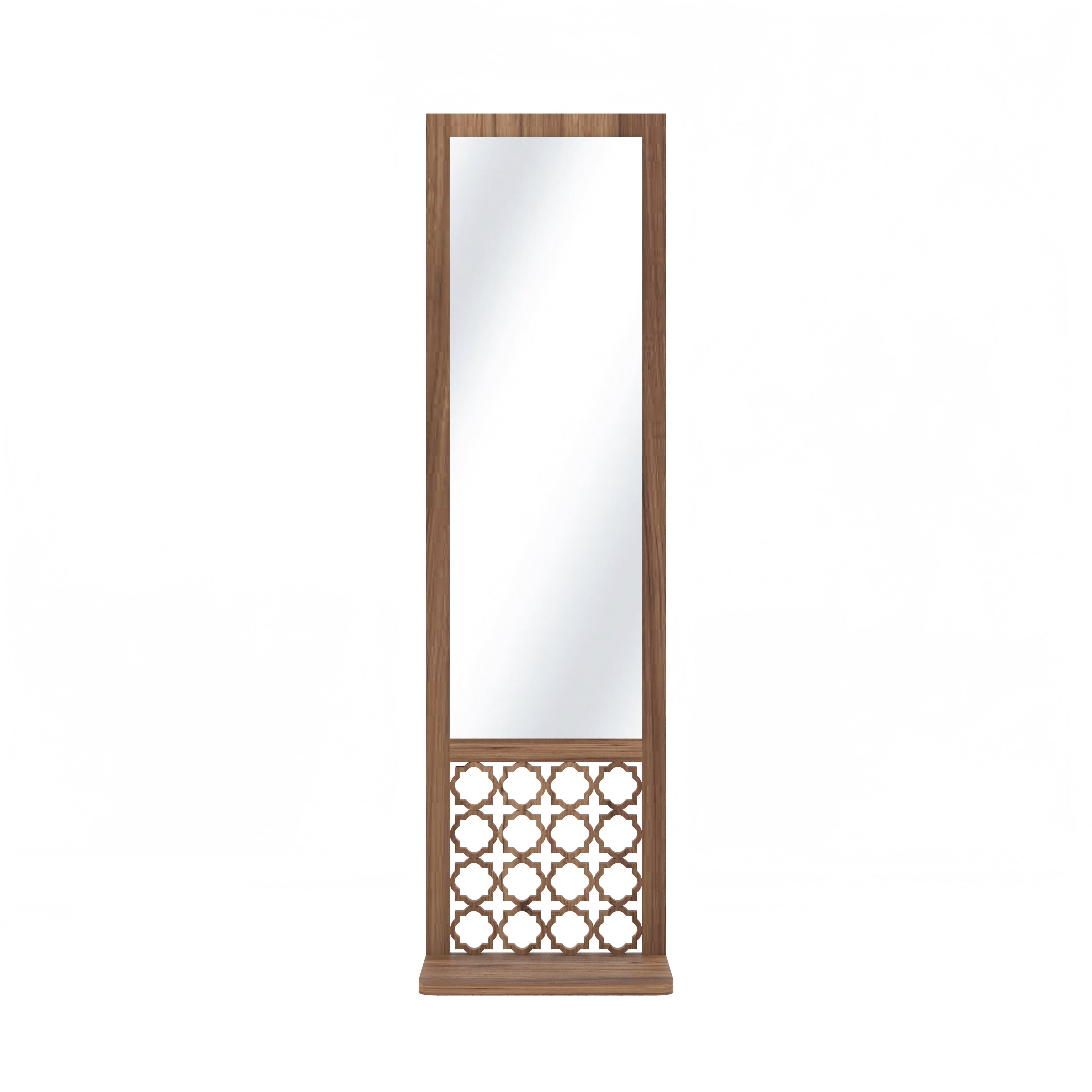 Moroccan Long Decor Wall Mirror (Walnut)