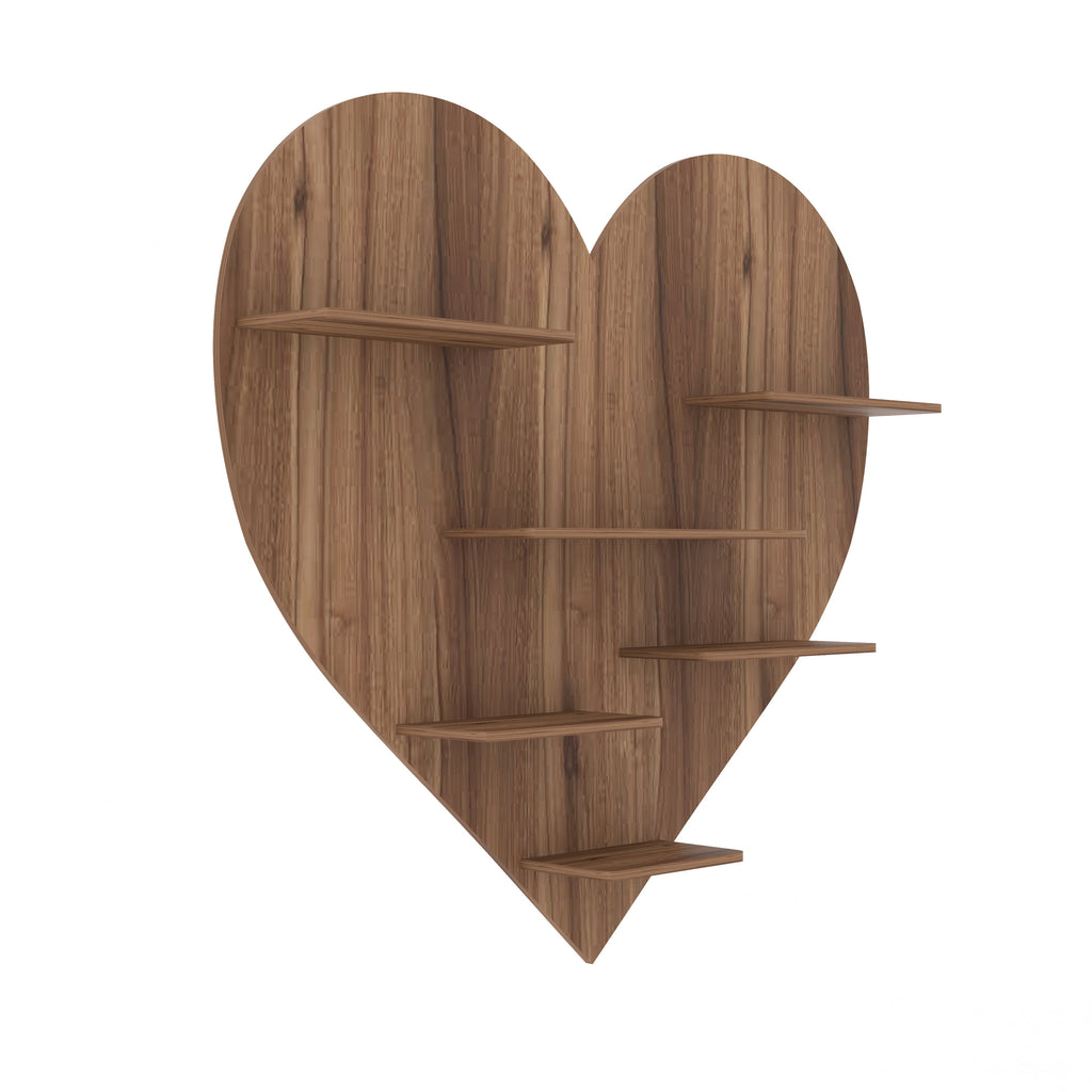Heart Decor Wall Shelf (Walnut)