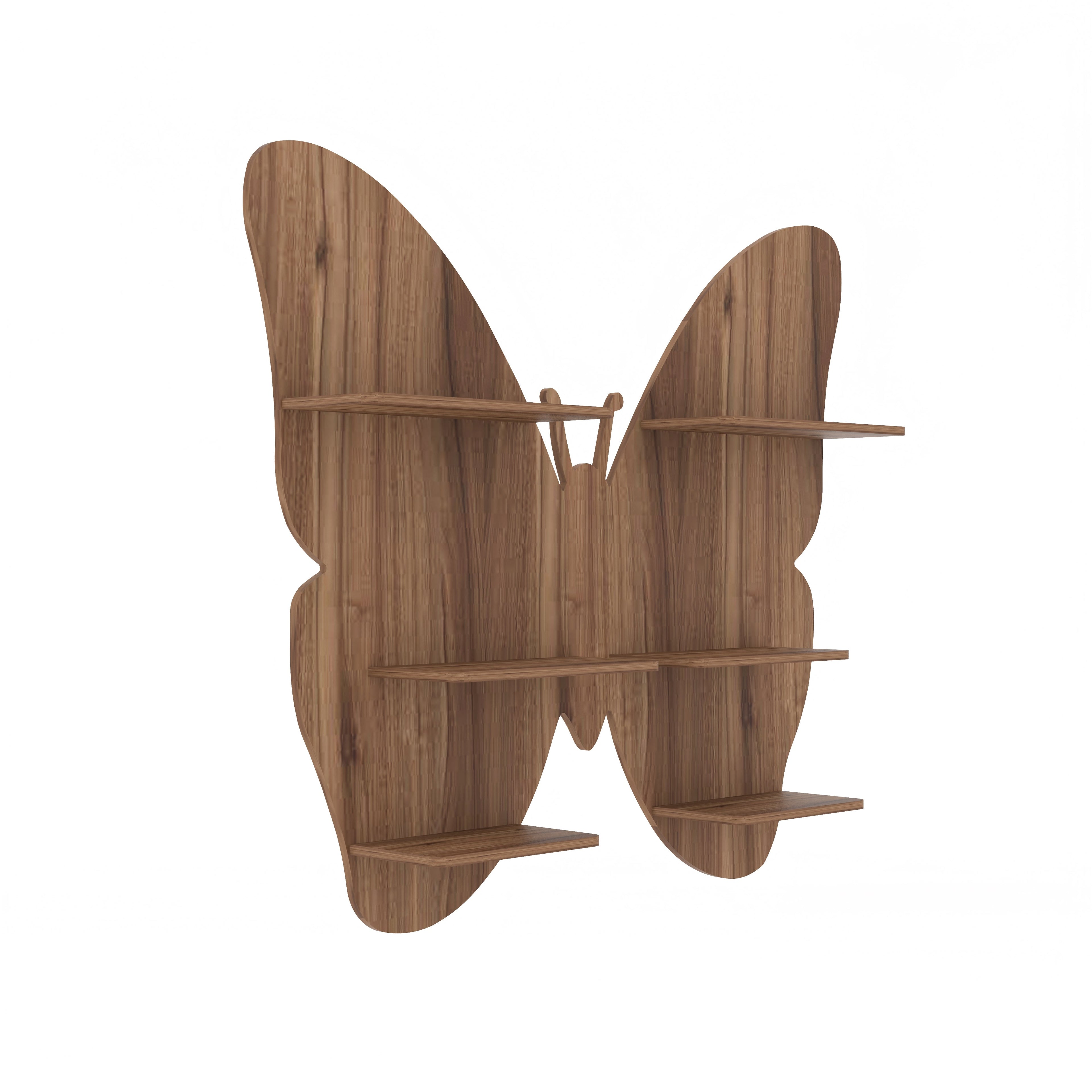Butterfly Decor Wall Shelf (Walnut)