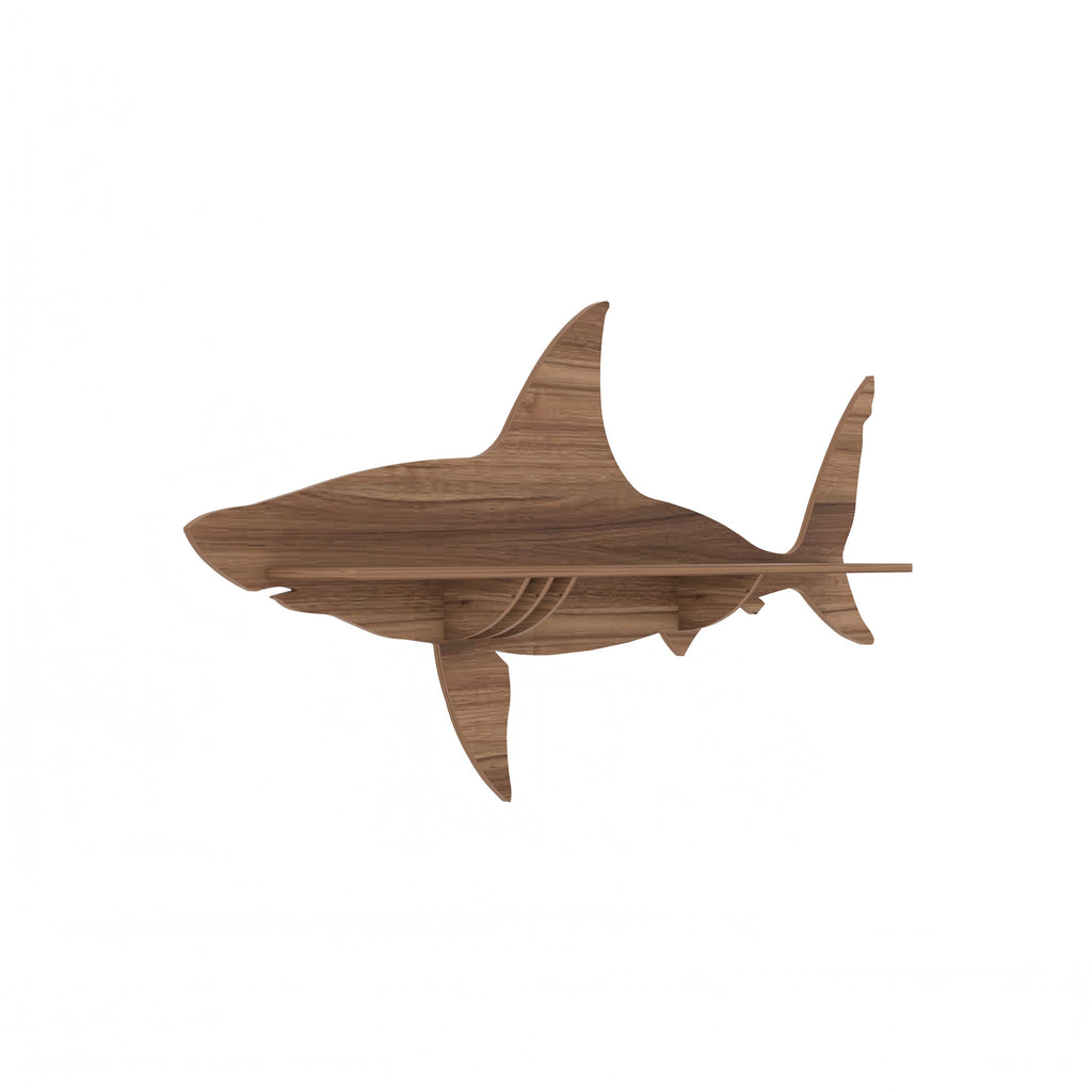 Shark Decor Wall Shelf (Walnut)