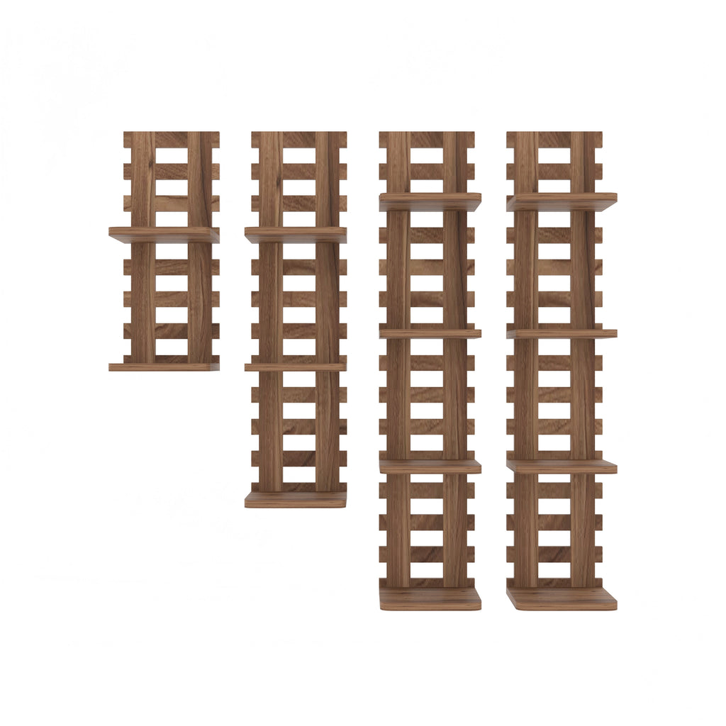 Oval Orange Balcony Railing Decor Wall Shelf (Walnut)