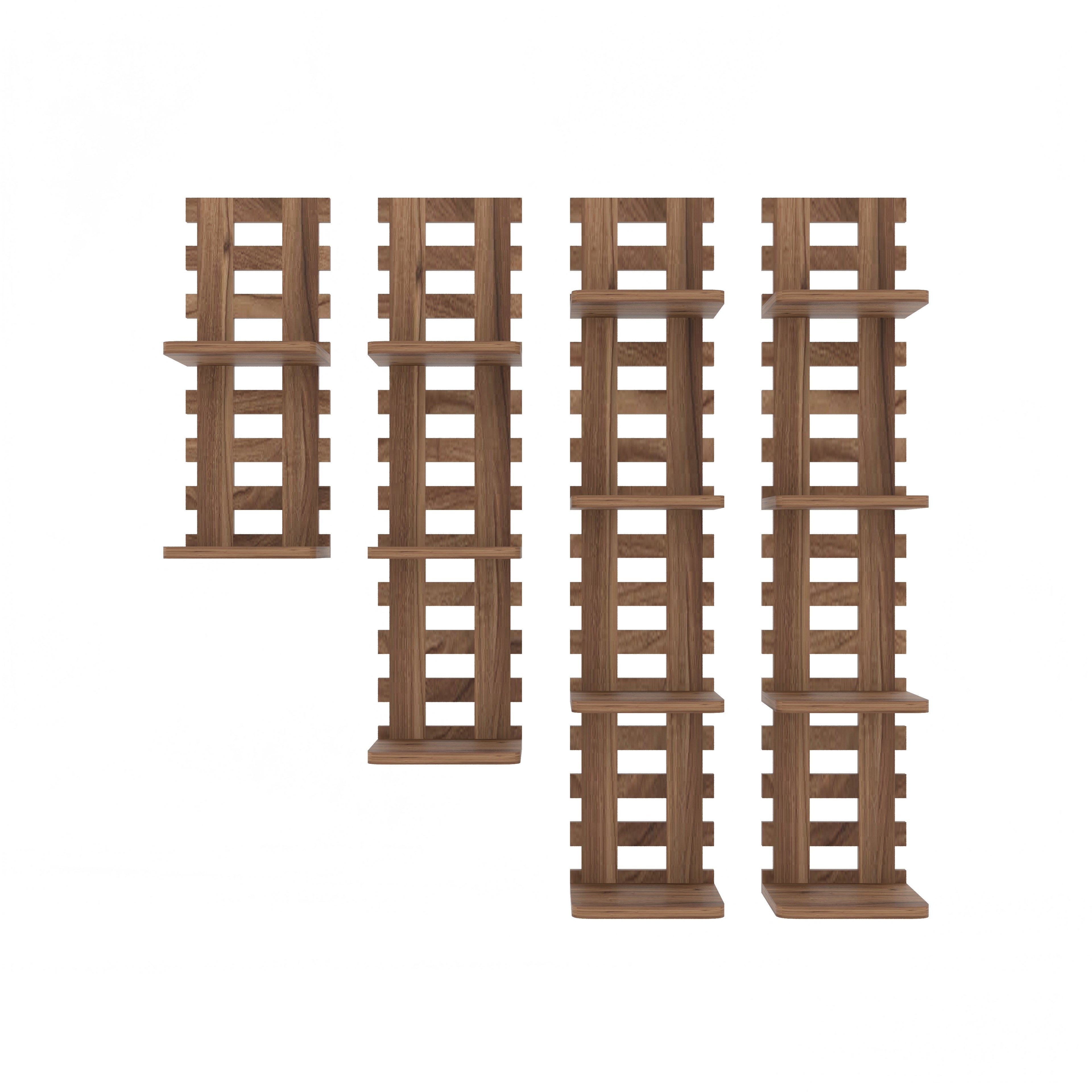 Oval Orange Balcony Railing Decor Wall Shelf (Walnut)