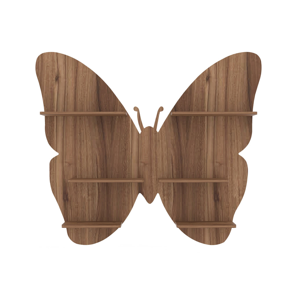 Butterfly Decor Wall Shelf (Walnut)