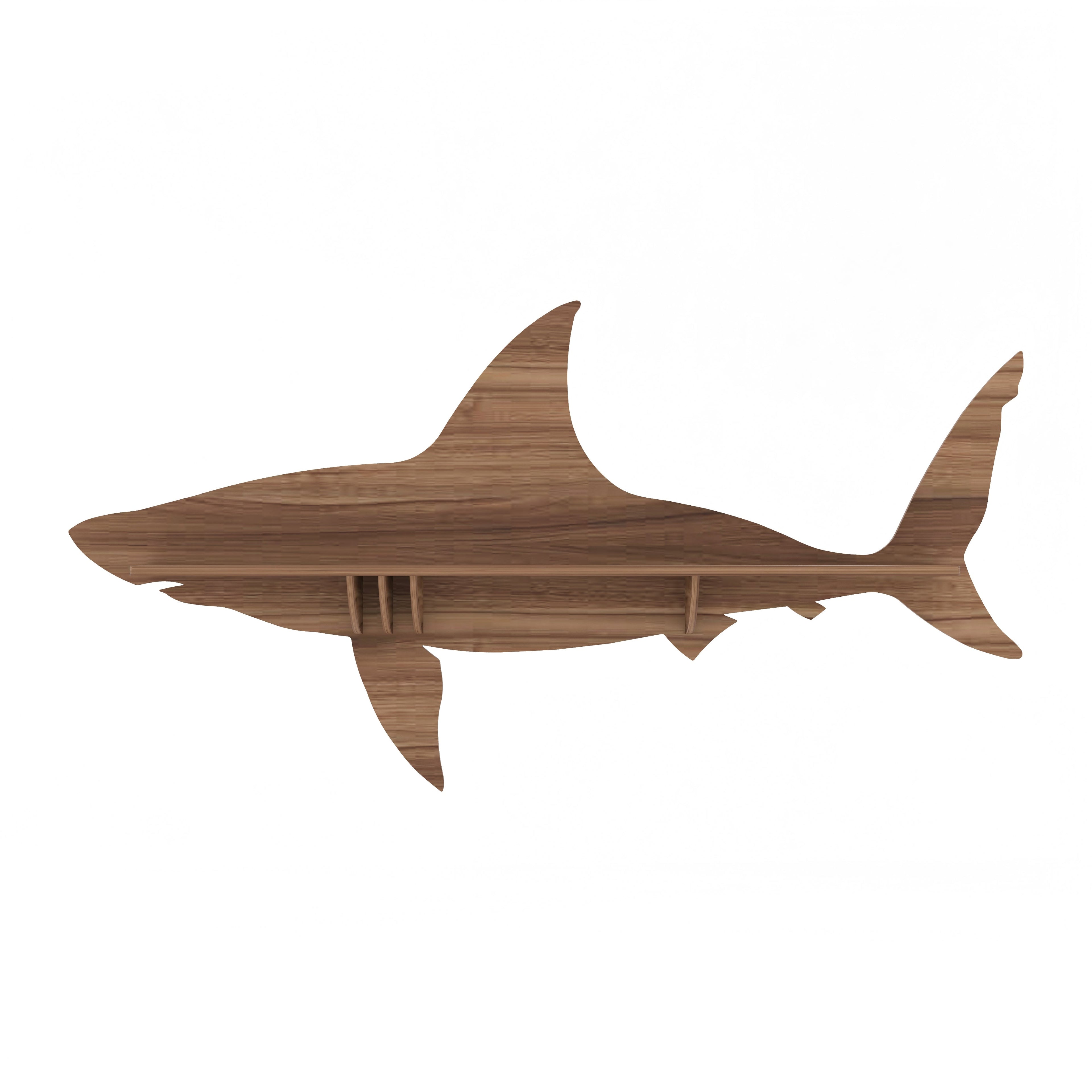 Shark Decor Wall Shelf (Walnut)