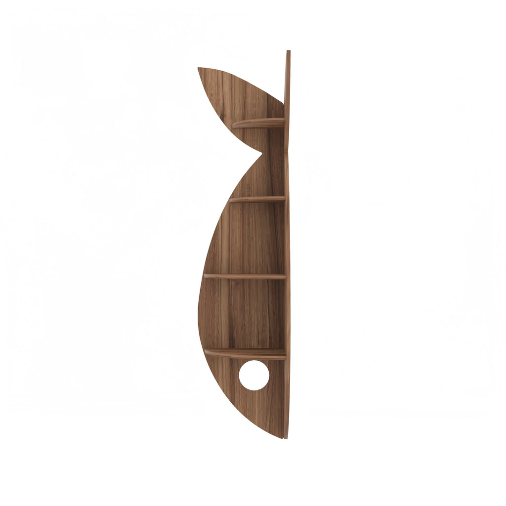Fish Corner Decor Wall Shelf (Walnut)
