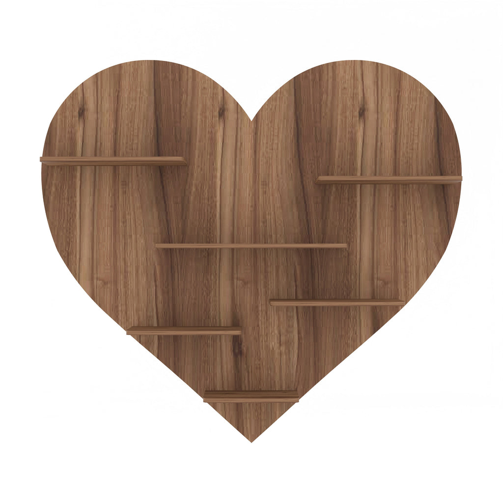 Heart Decor Wall Shelf (Walnut)