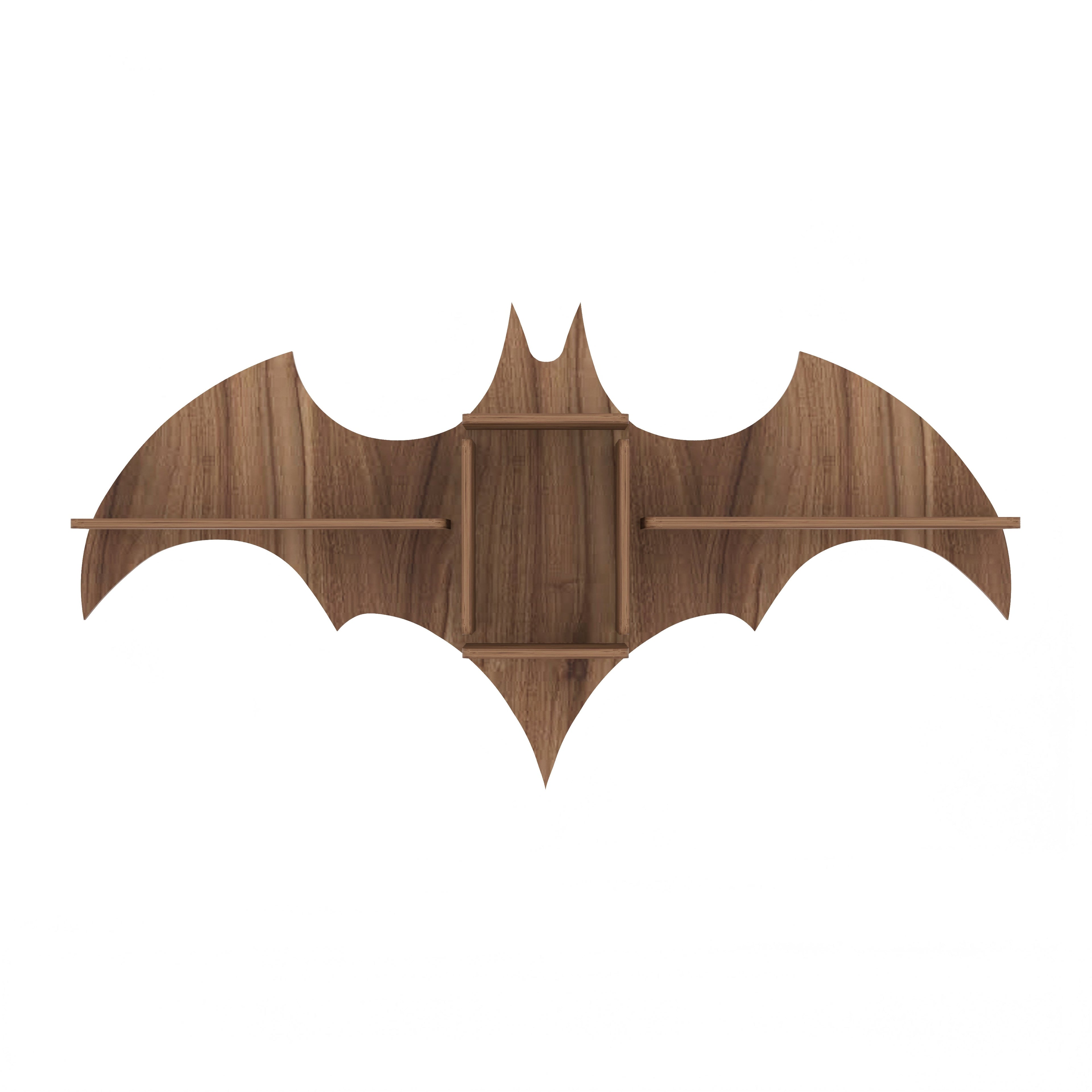 Bat Decor Wall Shelf (Walnut)