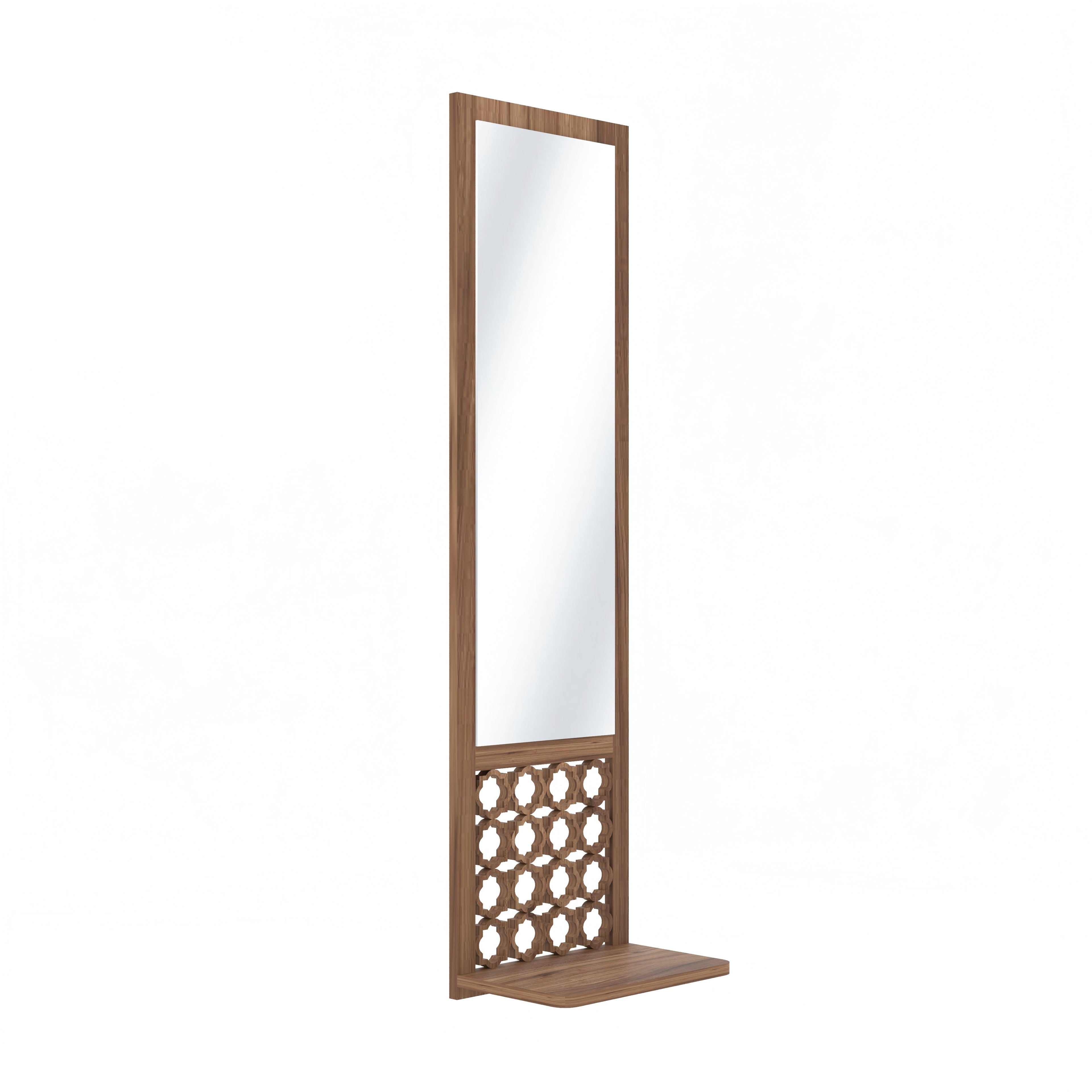 Moroccan Long Decor Wall Mirror (Walnut)