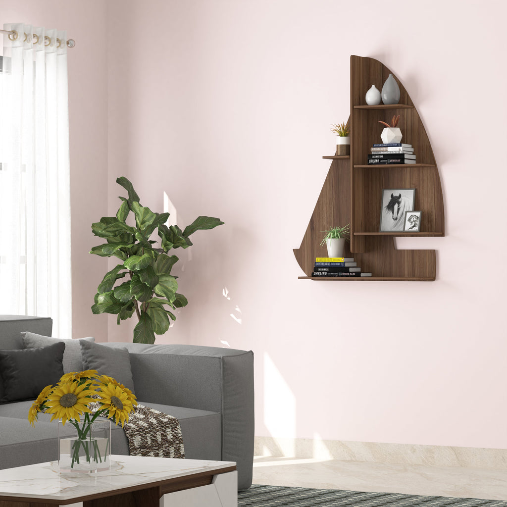 Ship Decor Wall Shelf (Walnut)