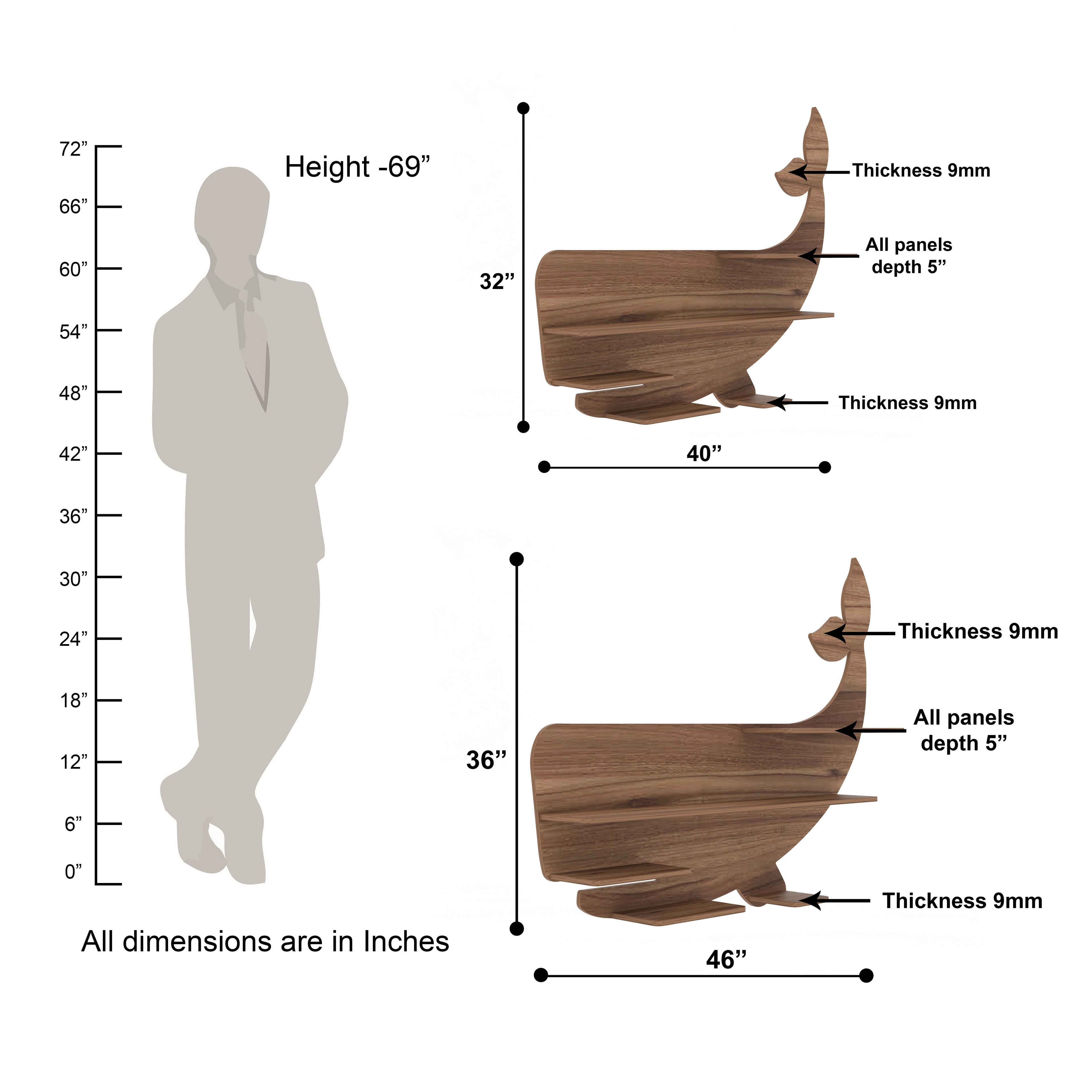 Wale Decor Wall Shelf (Walnut)