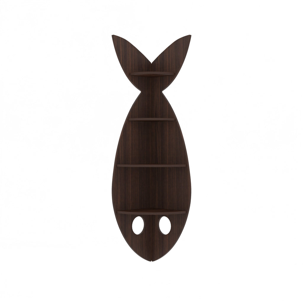 Fish Corner Decor Wall Shelf (Wenge)
