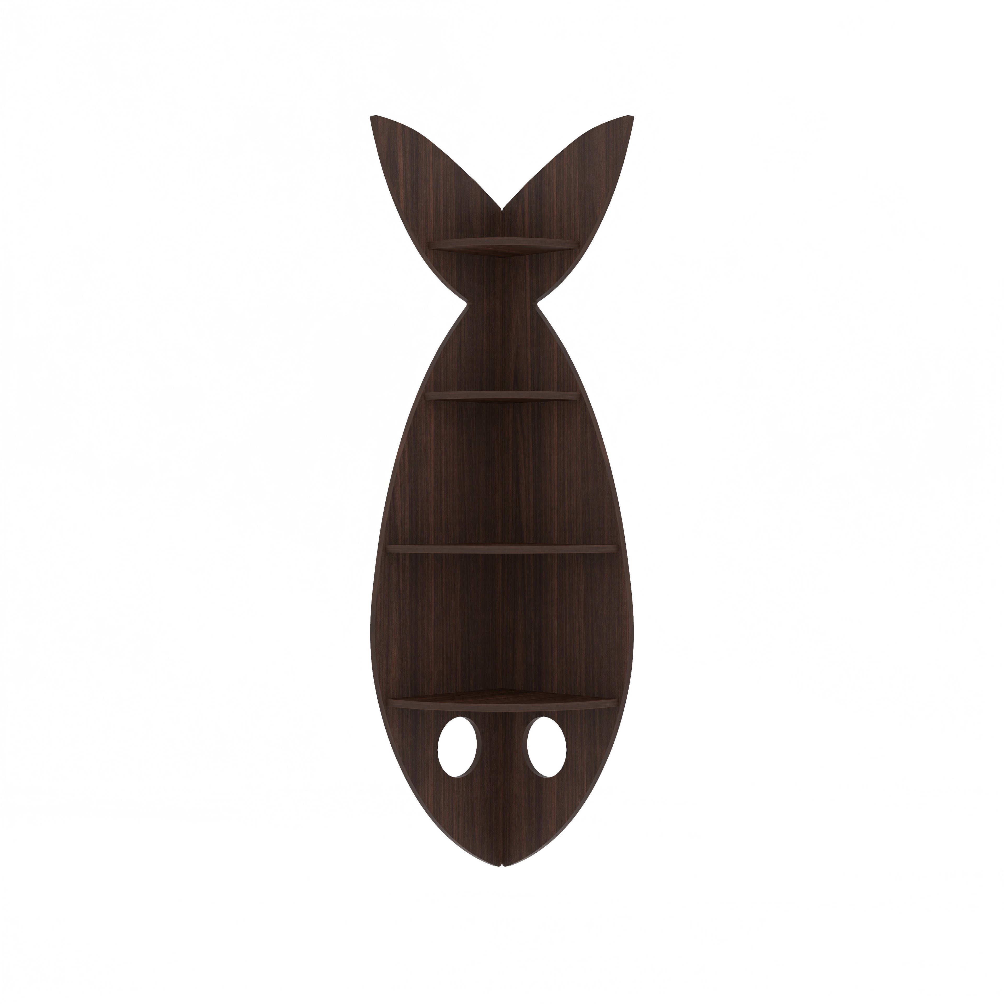Fish Corner Decor Wall Shelf (Wenge)