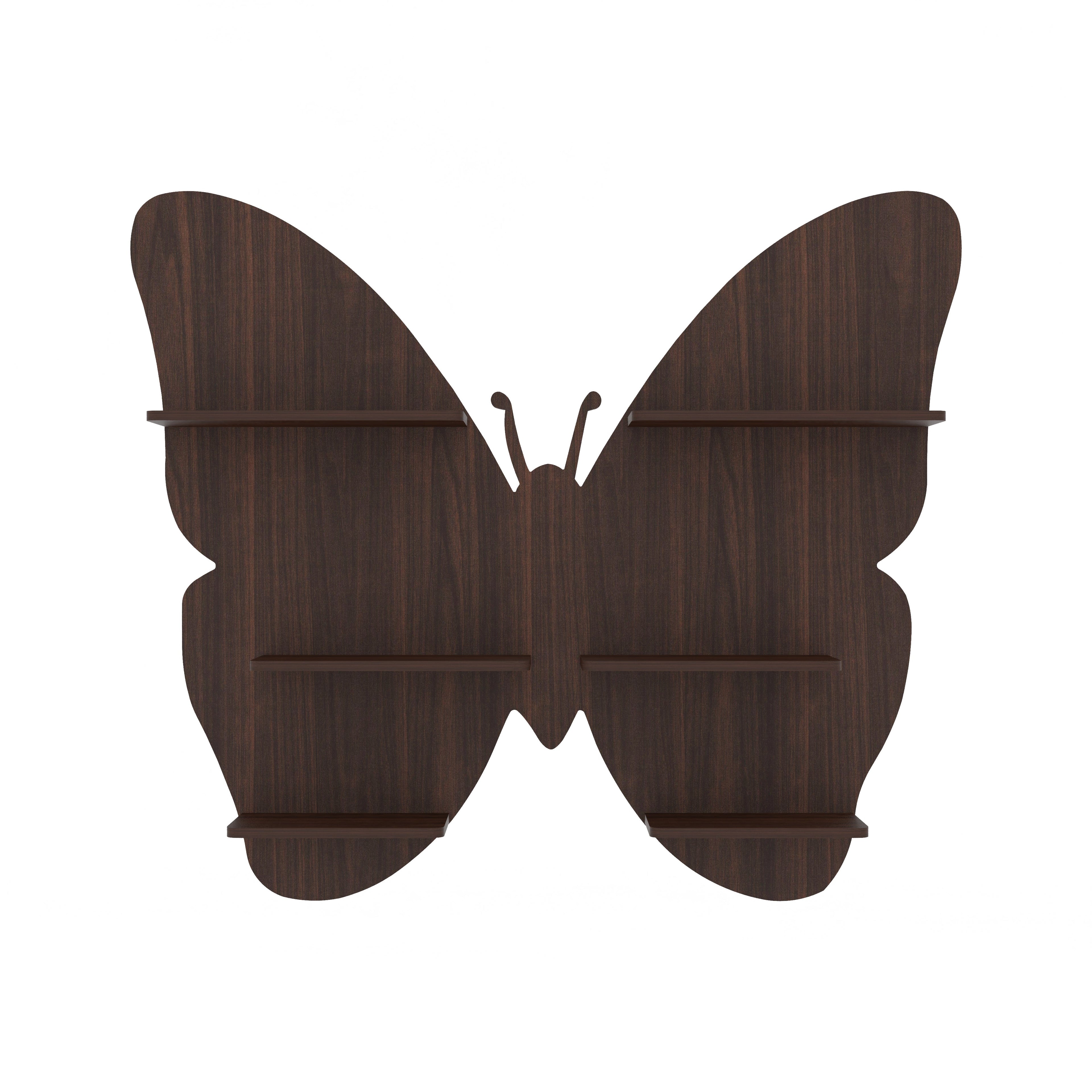 Butterfly Decor Wall Shelf (Wenge)