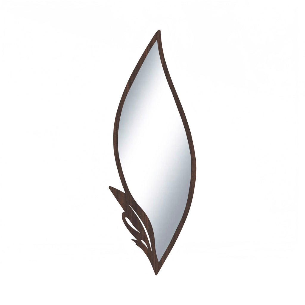Slender Leaf Vanity Decor Wall Mirror (Wenge)