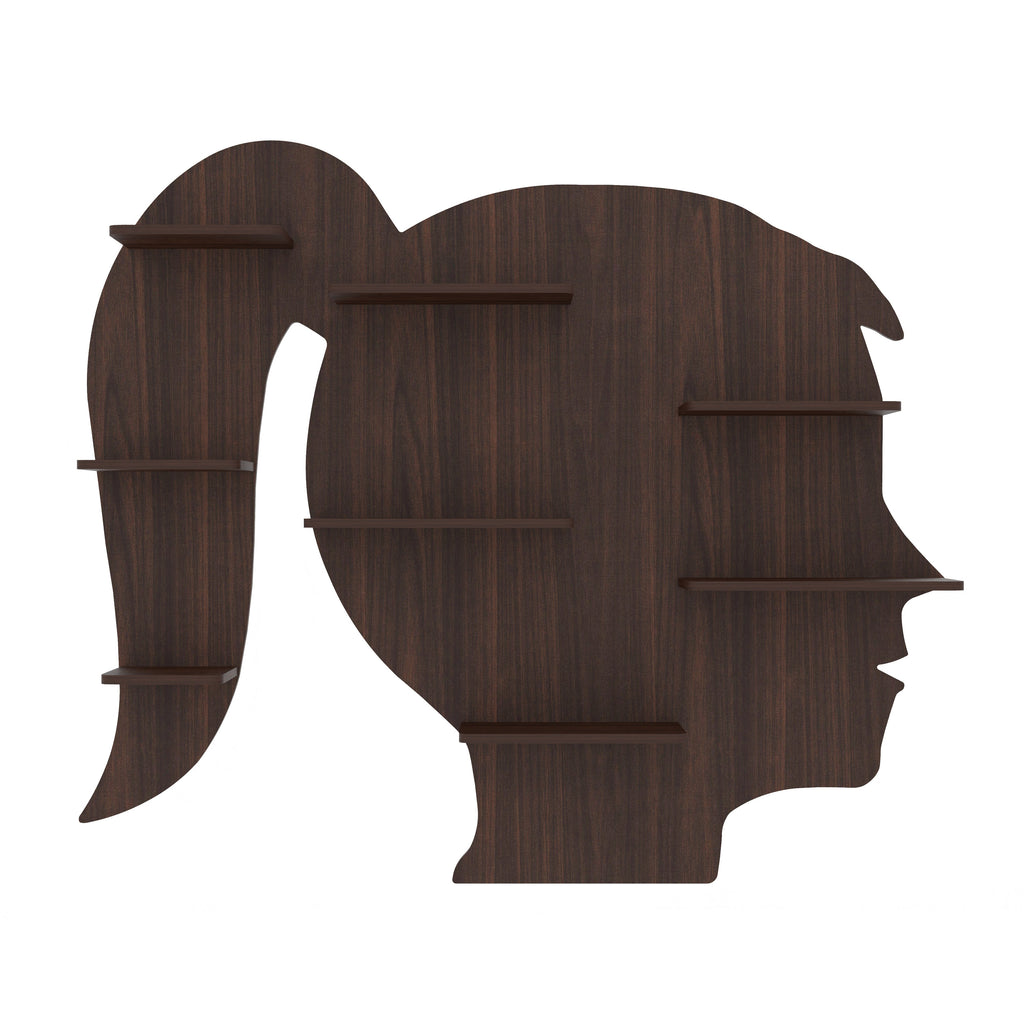 Girl Face Decor Wall Shelf (Wenge)