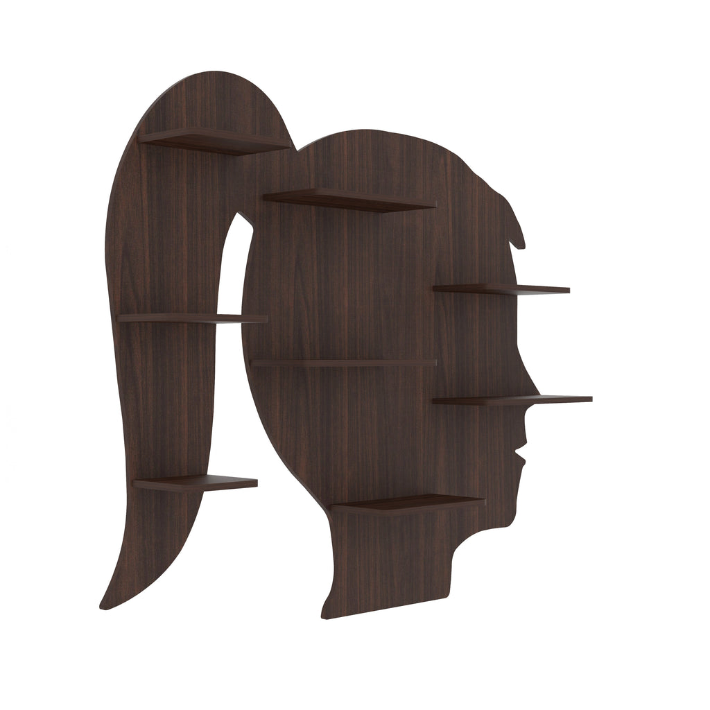 Girl Face Decor Wall Shelf (Wenge)