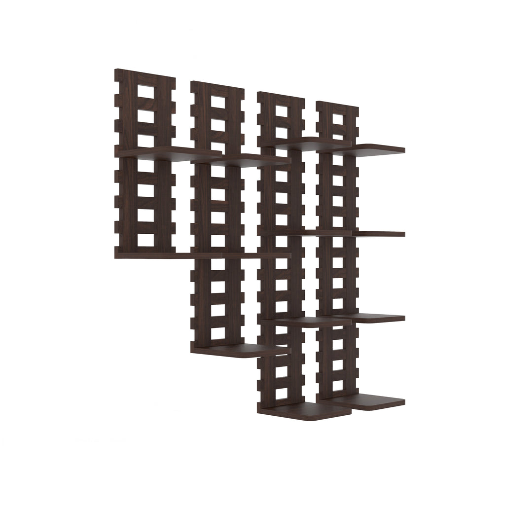 Oval Orange Balcony Railing Decor Wall Shelf (Wenge)