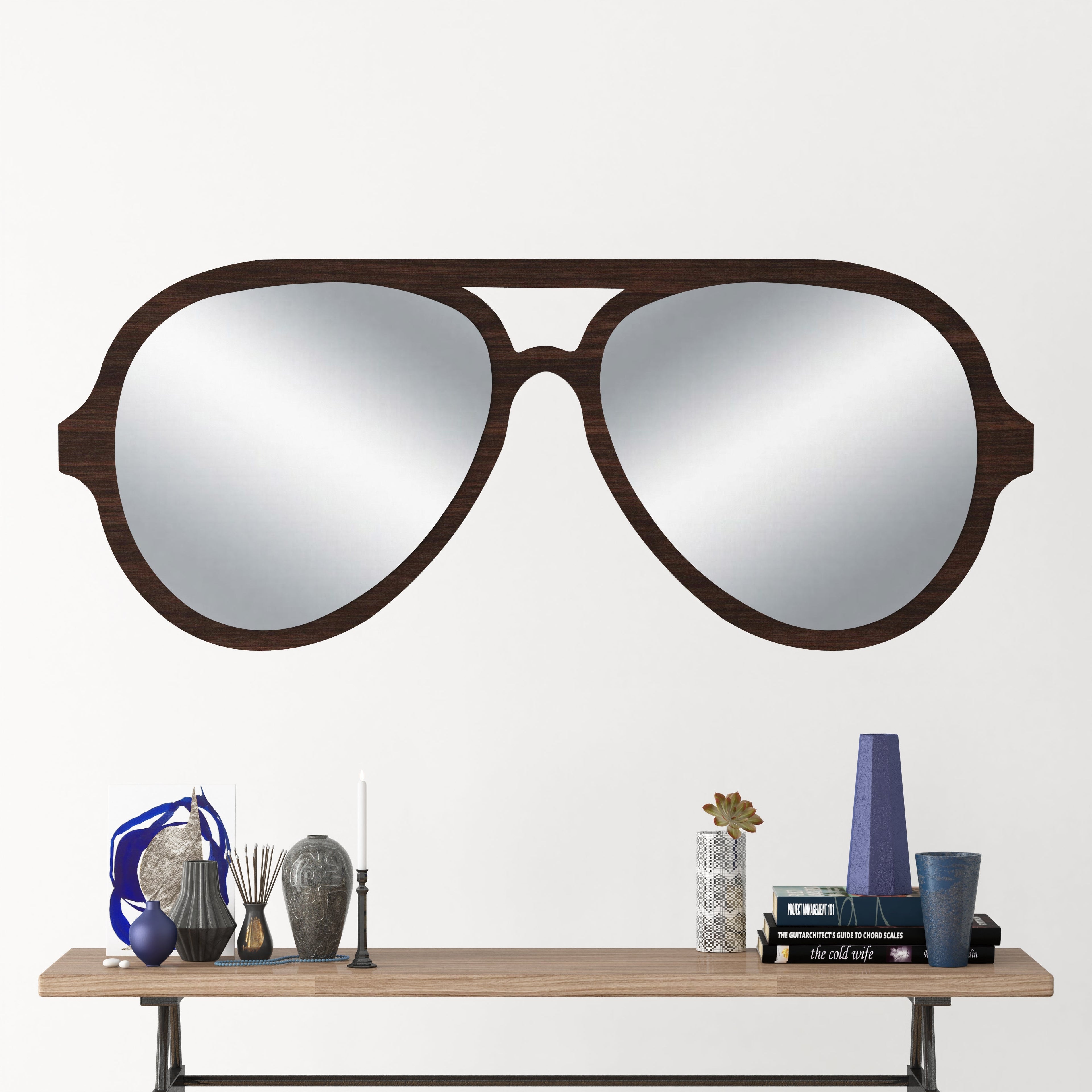 Beautiful Sunglasses Decor Wall Mirror (Wenge)