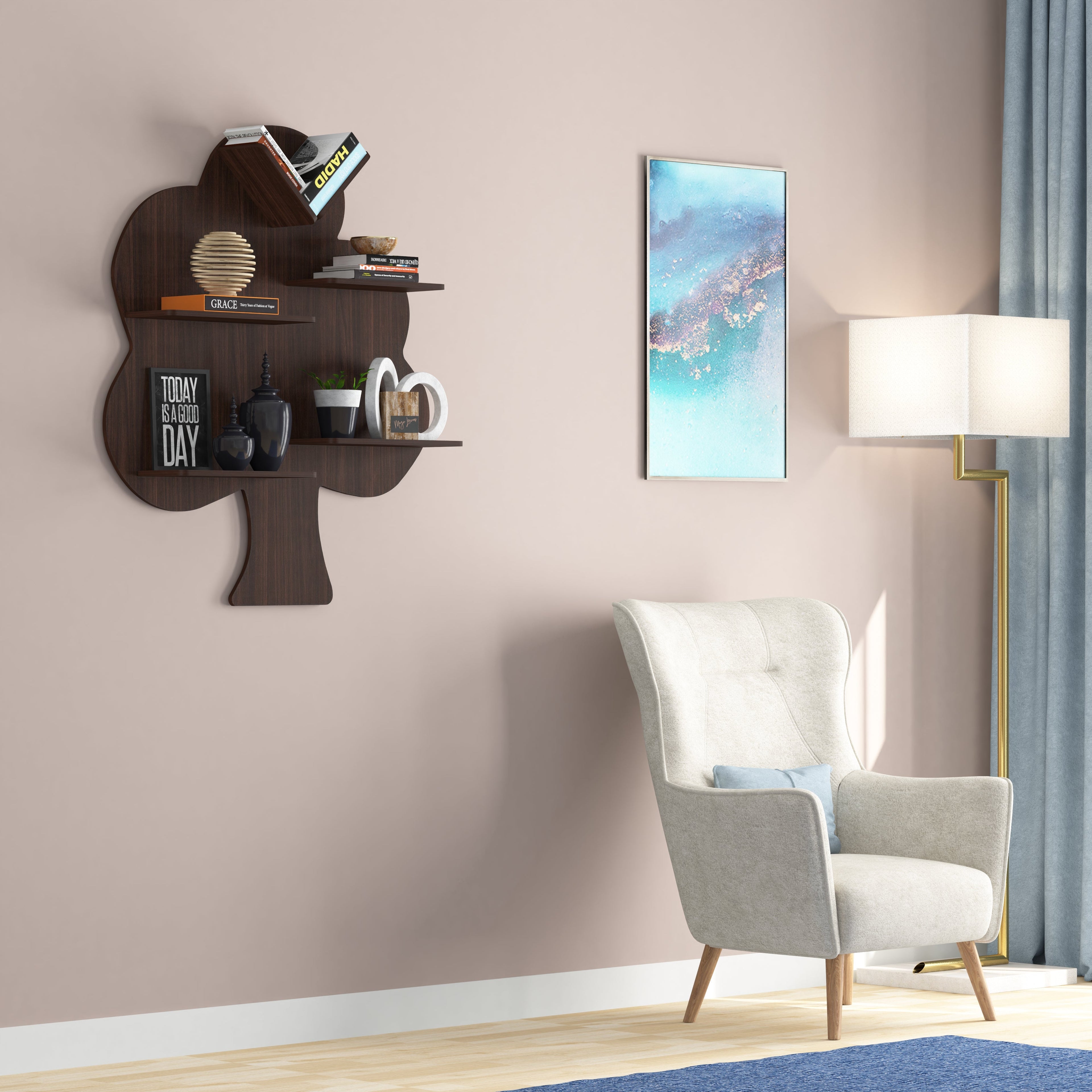 Tree Decor Wall Shelf (Wenge)