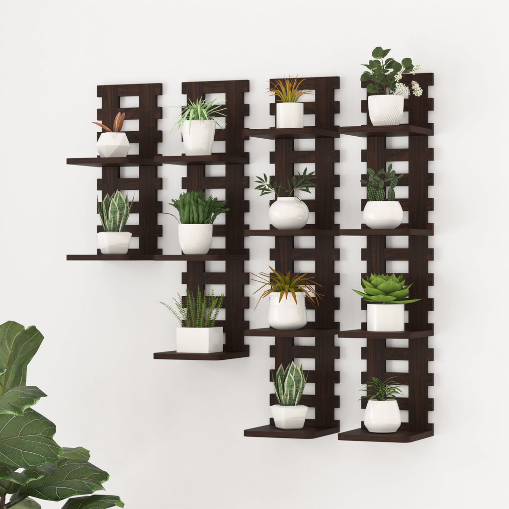 Oval Orange Balcony Railing Decor Wall Shelf (Wenge)