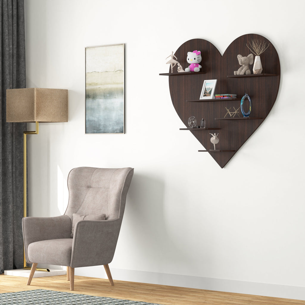 Heart Decor Wall Shelf (Wenge)
