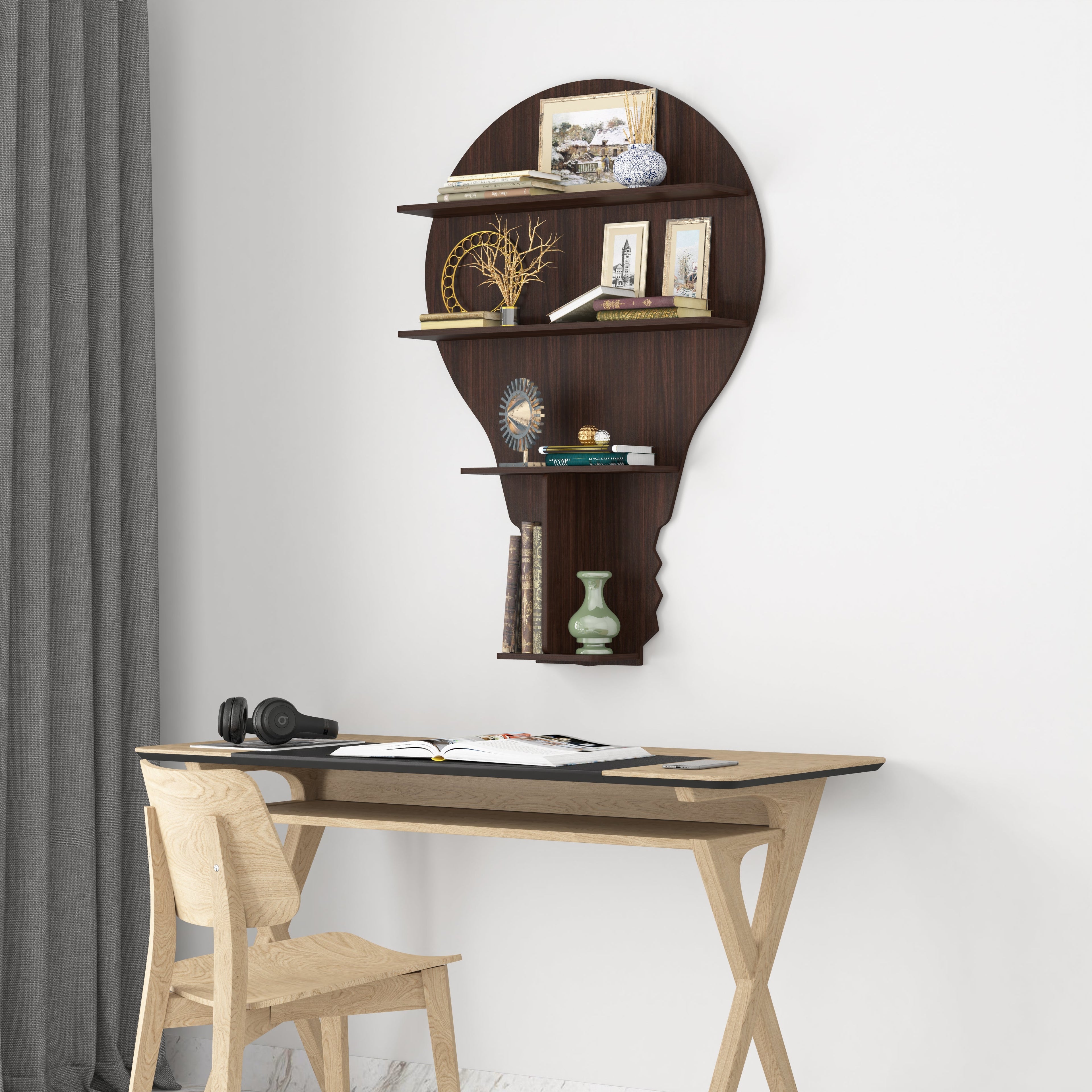 Bulb Decor Wall Shelf (Wenge)