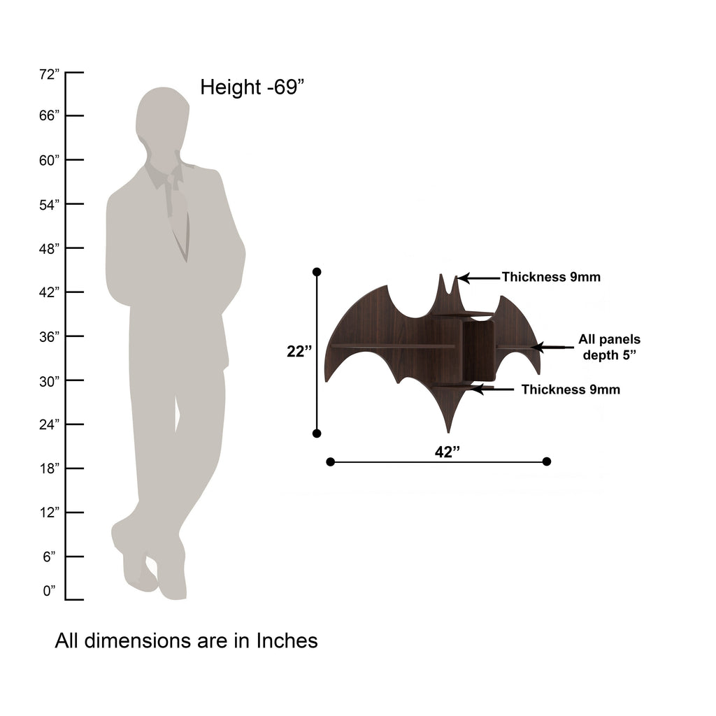 Bat Decor Wall Shelf (Wenge)
