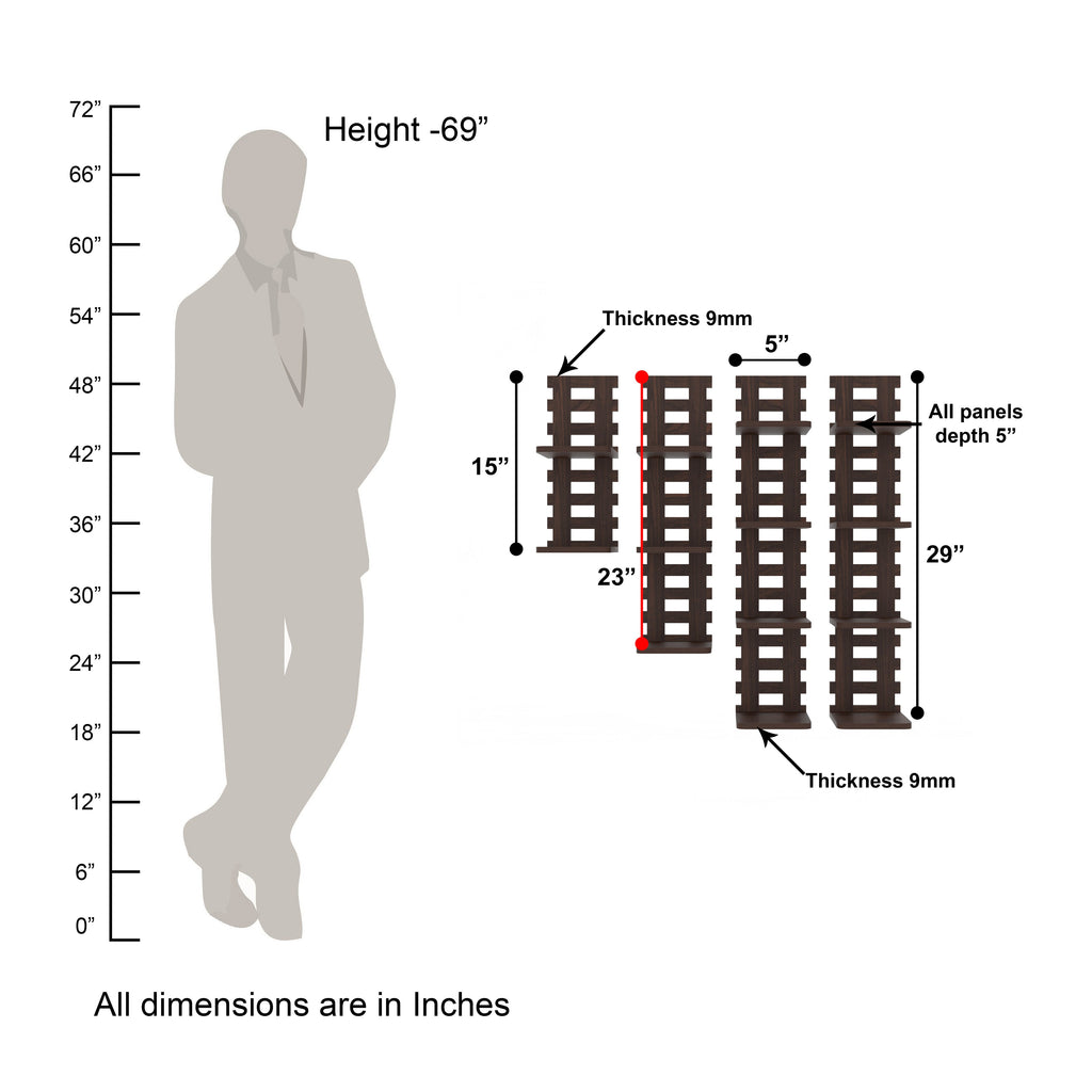 Oval Orange Balcony Railing Decor Wall Shelf (Wenge)