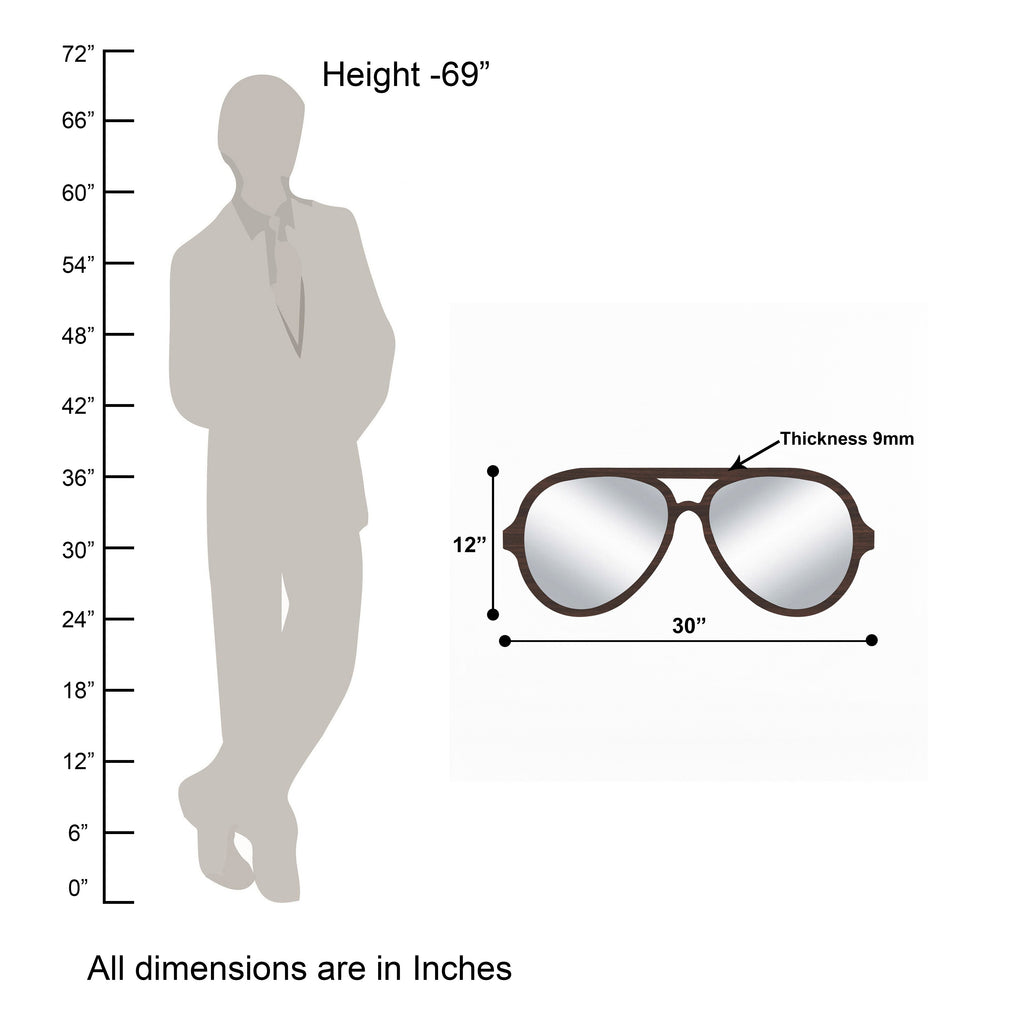 Beautiful Sunglasses Decor Wall Mirror (Wenge)