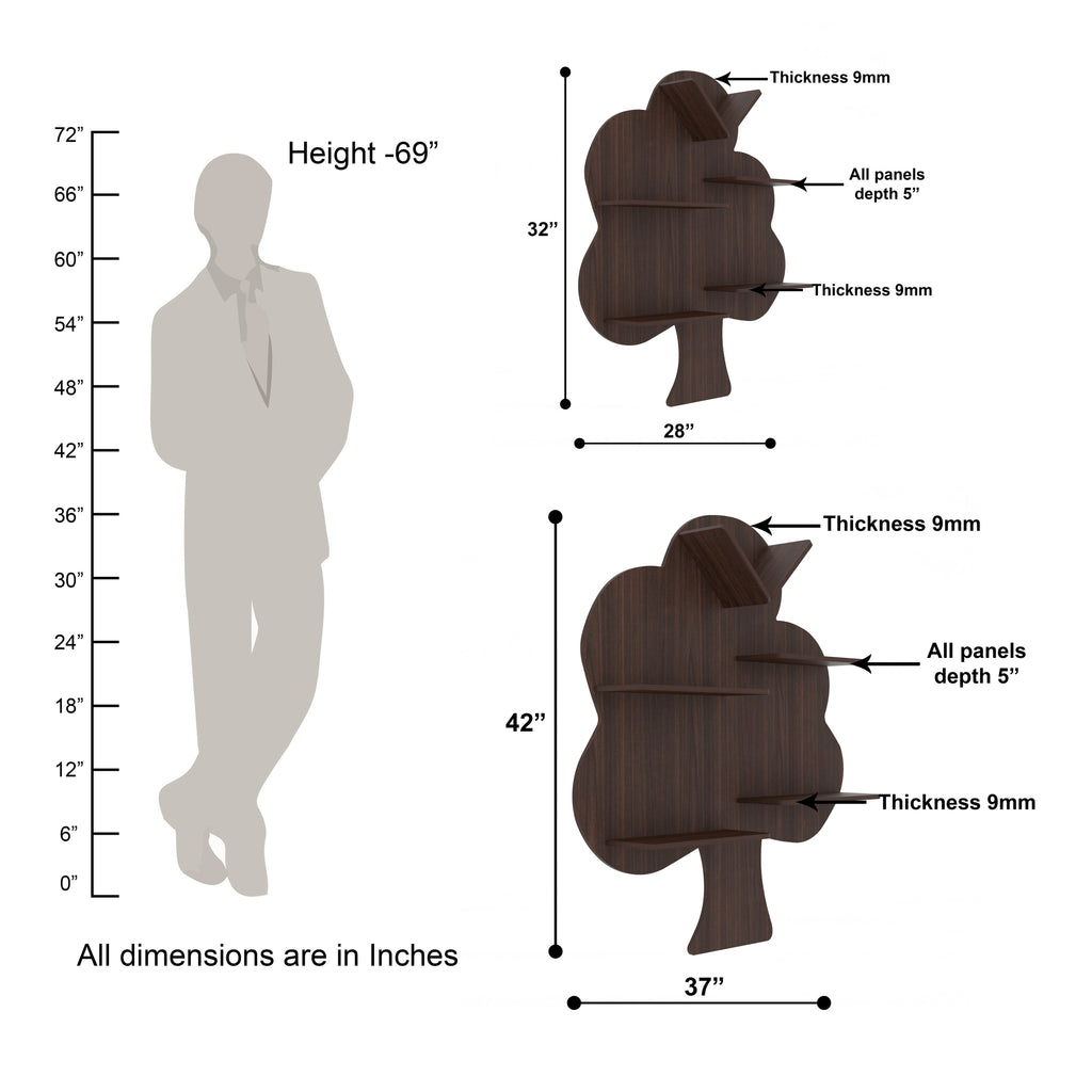 Tree Decor Wall Shelf (Wenge)