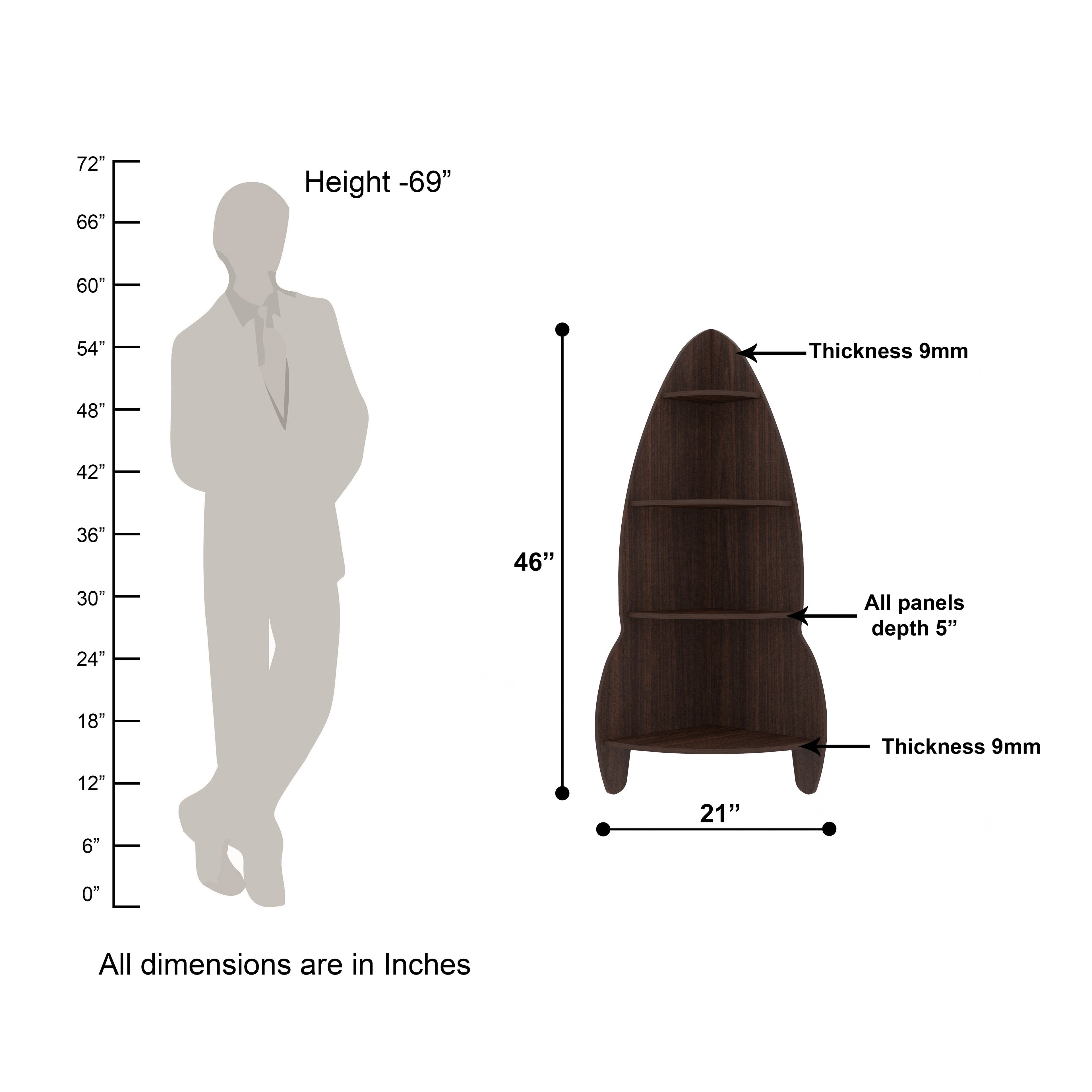 Rocket Decor Wall Shelf (Wenge)