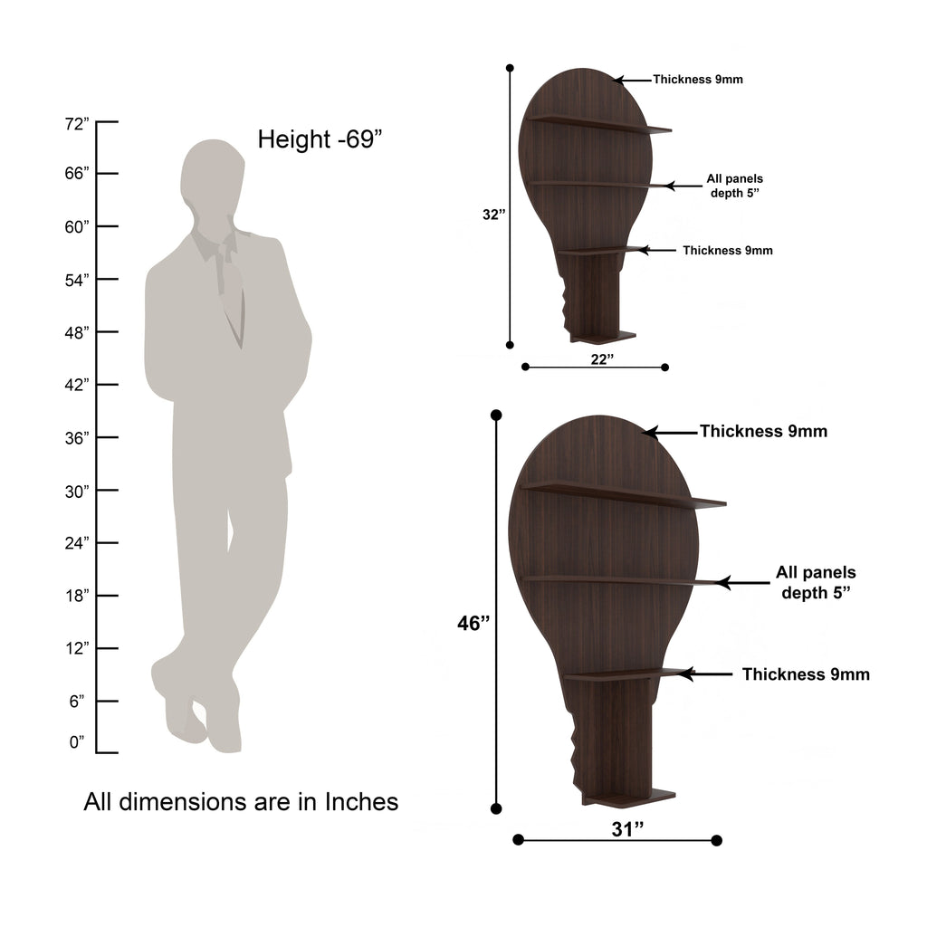 Bulb Decor Wall Shelf (Wenge)