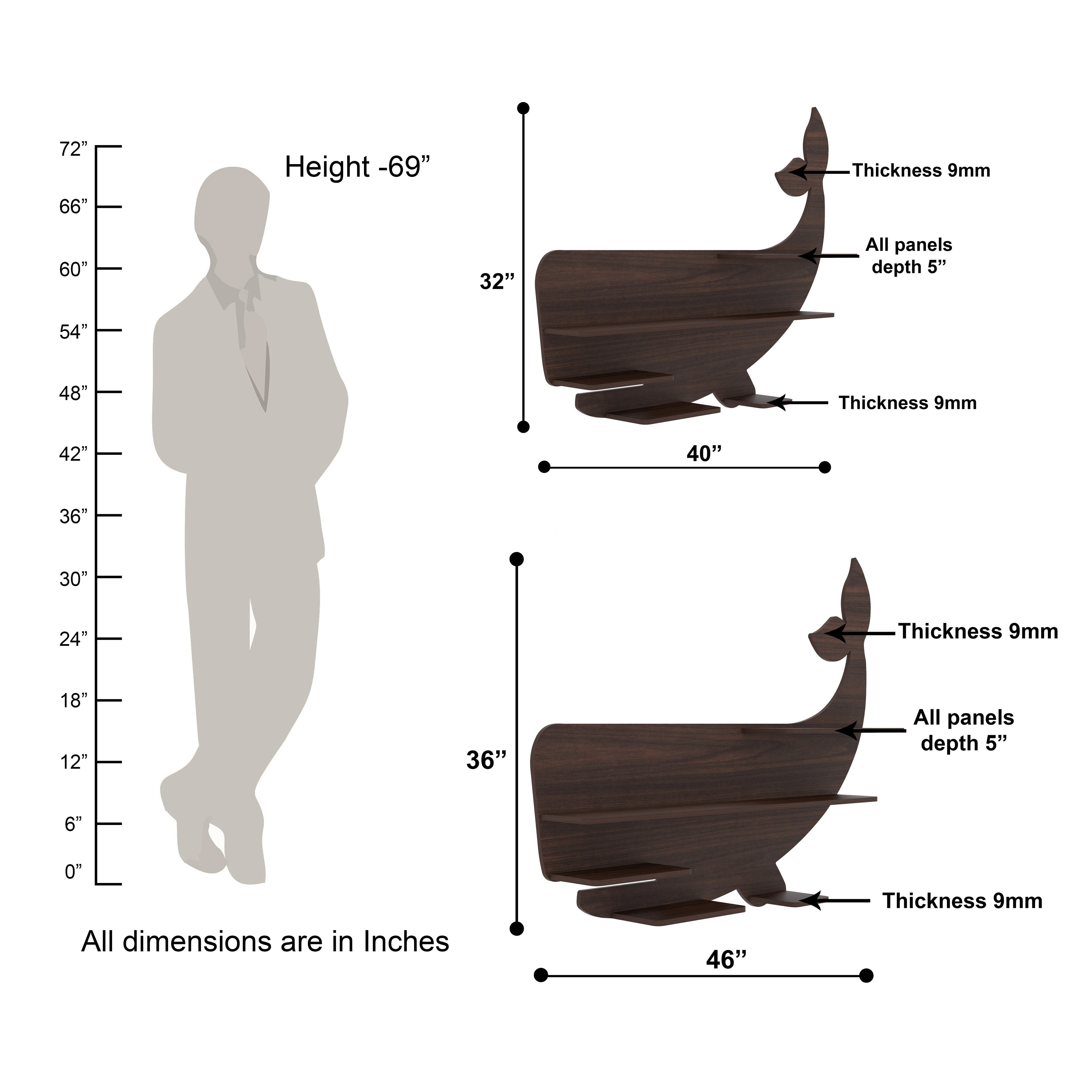 Wale Decor Wall Shelf (Wenge)