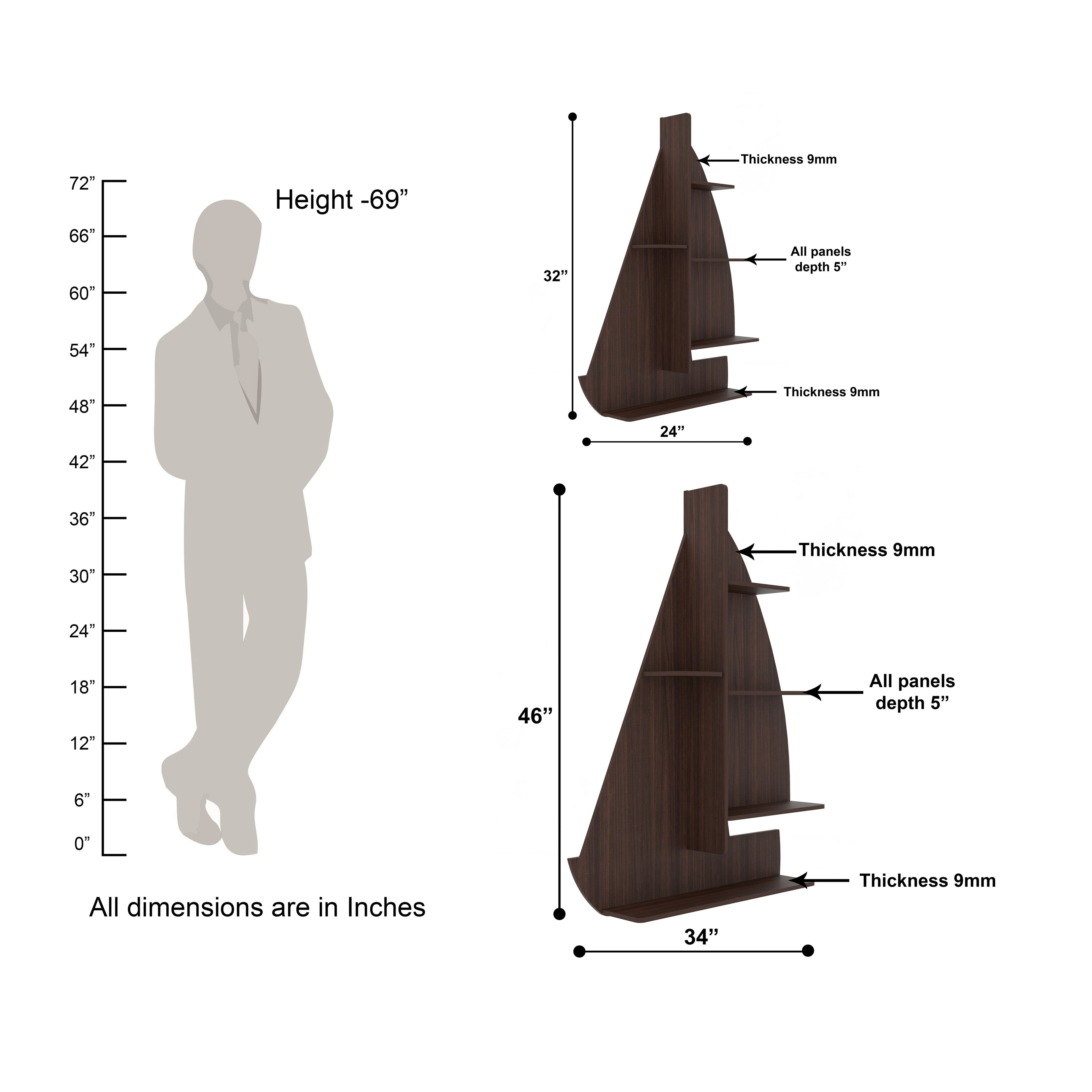 Ship Decor Wall Shelf (Wenge)