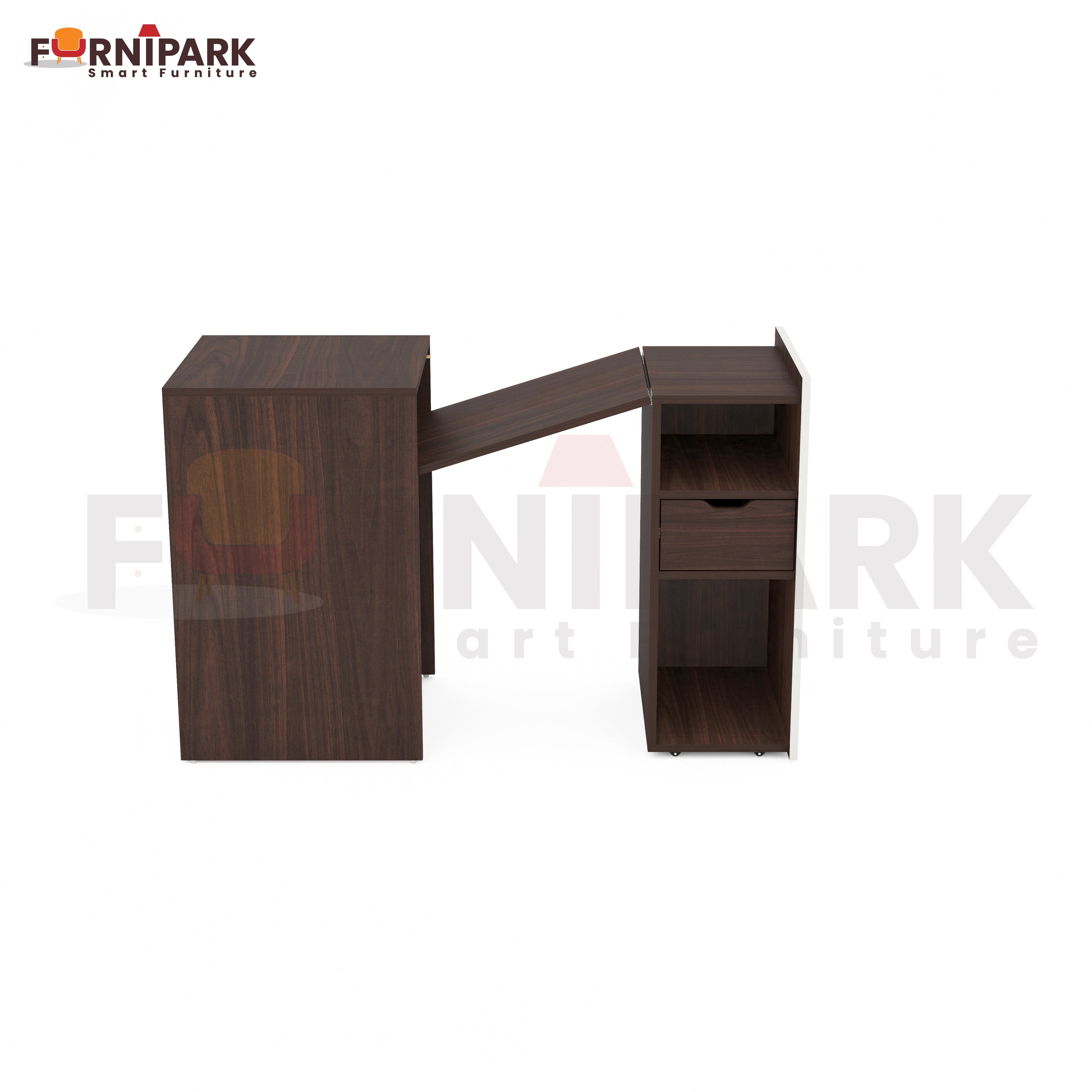 Extendable Table with Drawer (Redica Walnut)