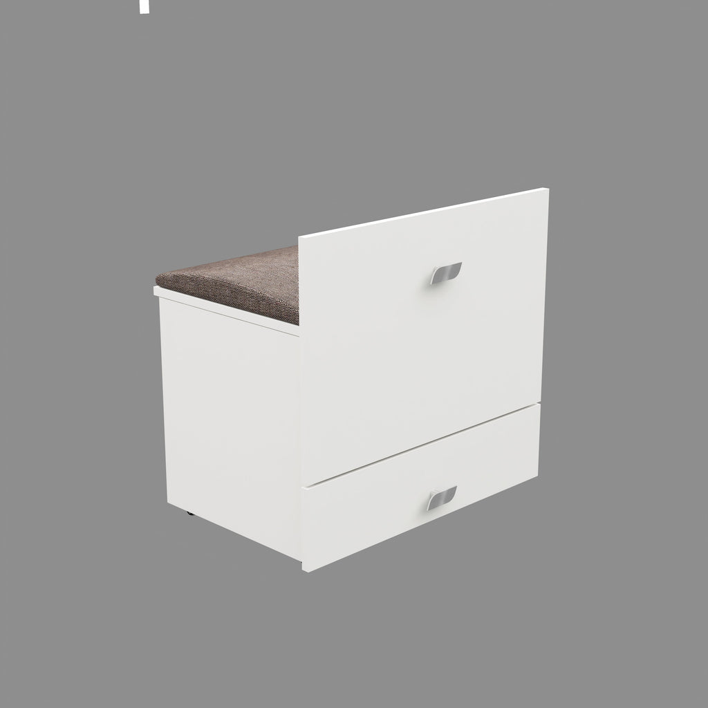 Wooden Vanity Table with Hidden Jewelry Storage, Drawers & Lift-Up Mirror (White)