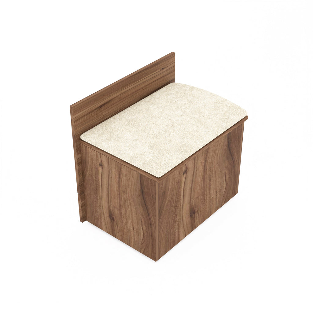 Modern Vanity Table with Hidden Jewelry Storage, Drawers & Lift-Up Mirror (Lyon Walnut)