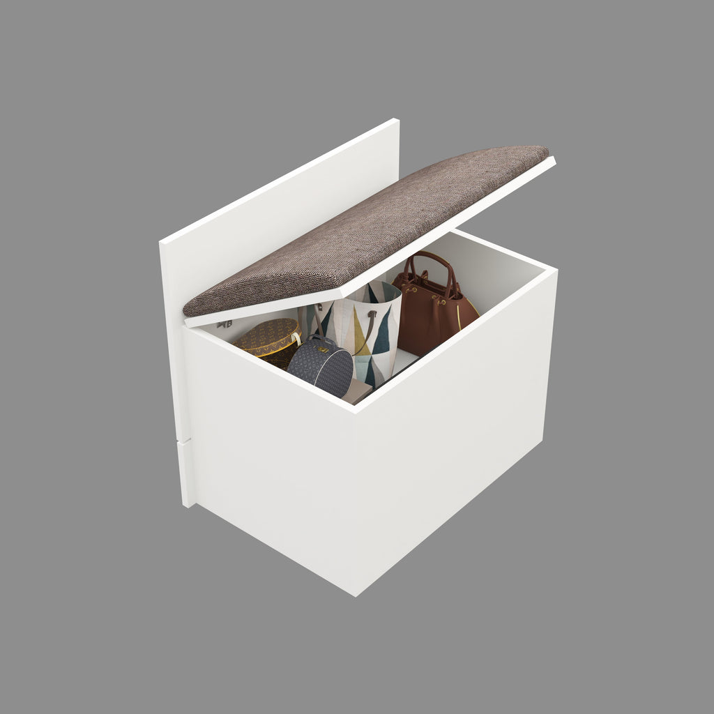 Modern Vanity Table with Hidden Jewelry Storage, Drawers & Lift-Up Mirror (White)