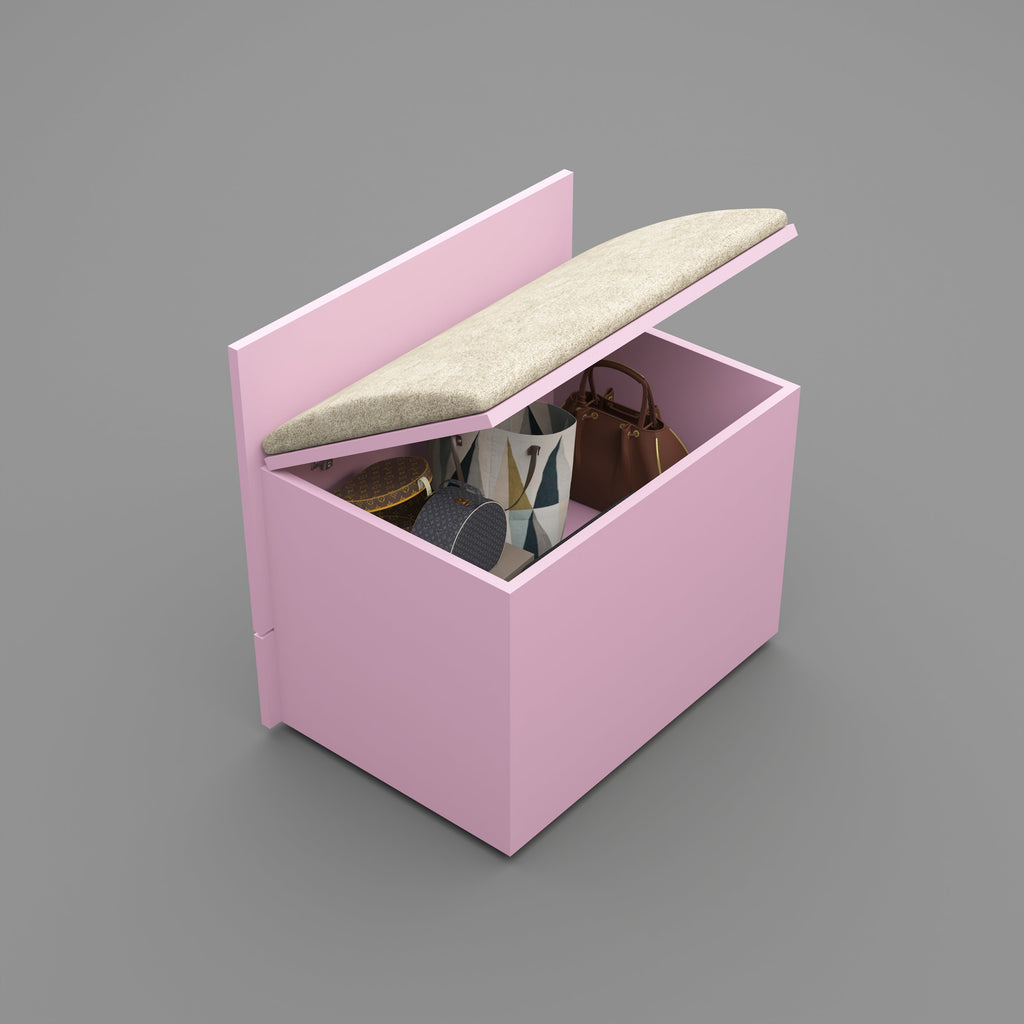 Modern Vanity Table with Hidden Jewelry Storage, Drawers & Lift-Up Mirror (Pink)