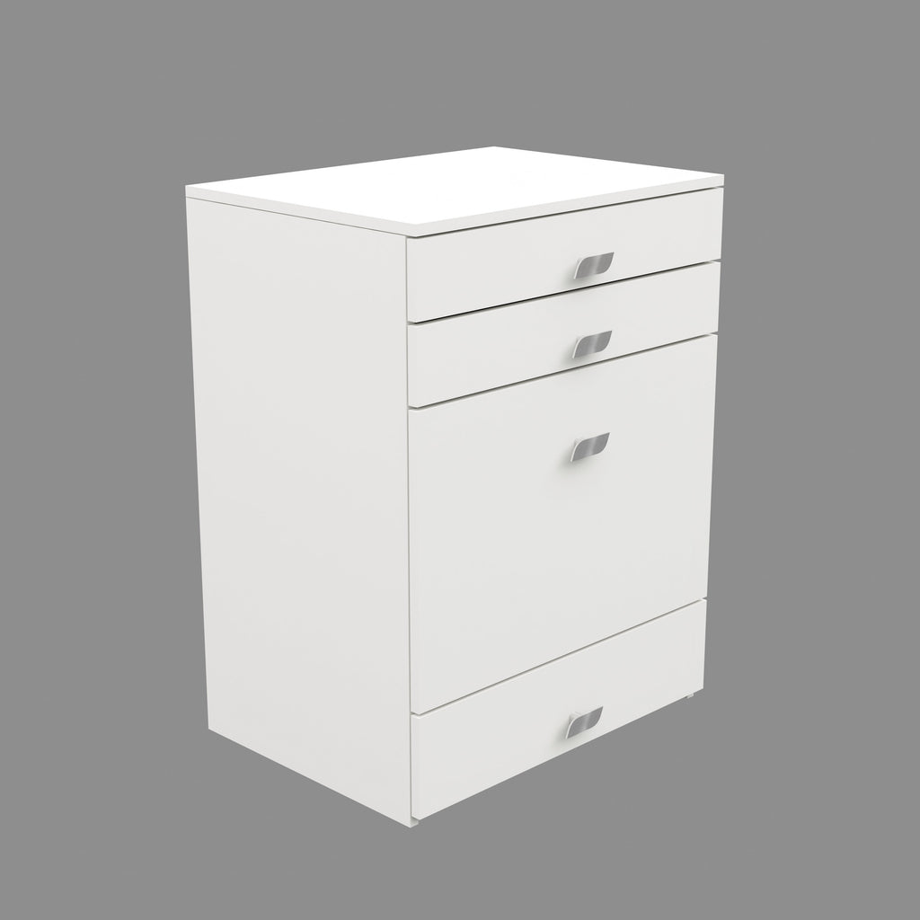 Modern Vanity Table with Hidden Jewelry Storage, Drawers & Lift-Up Mirror (White)