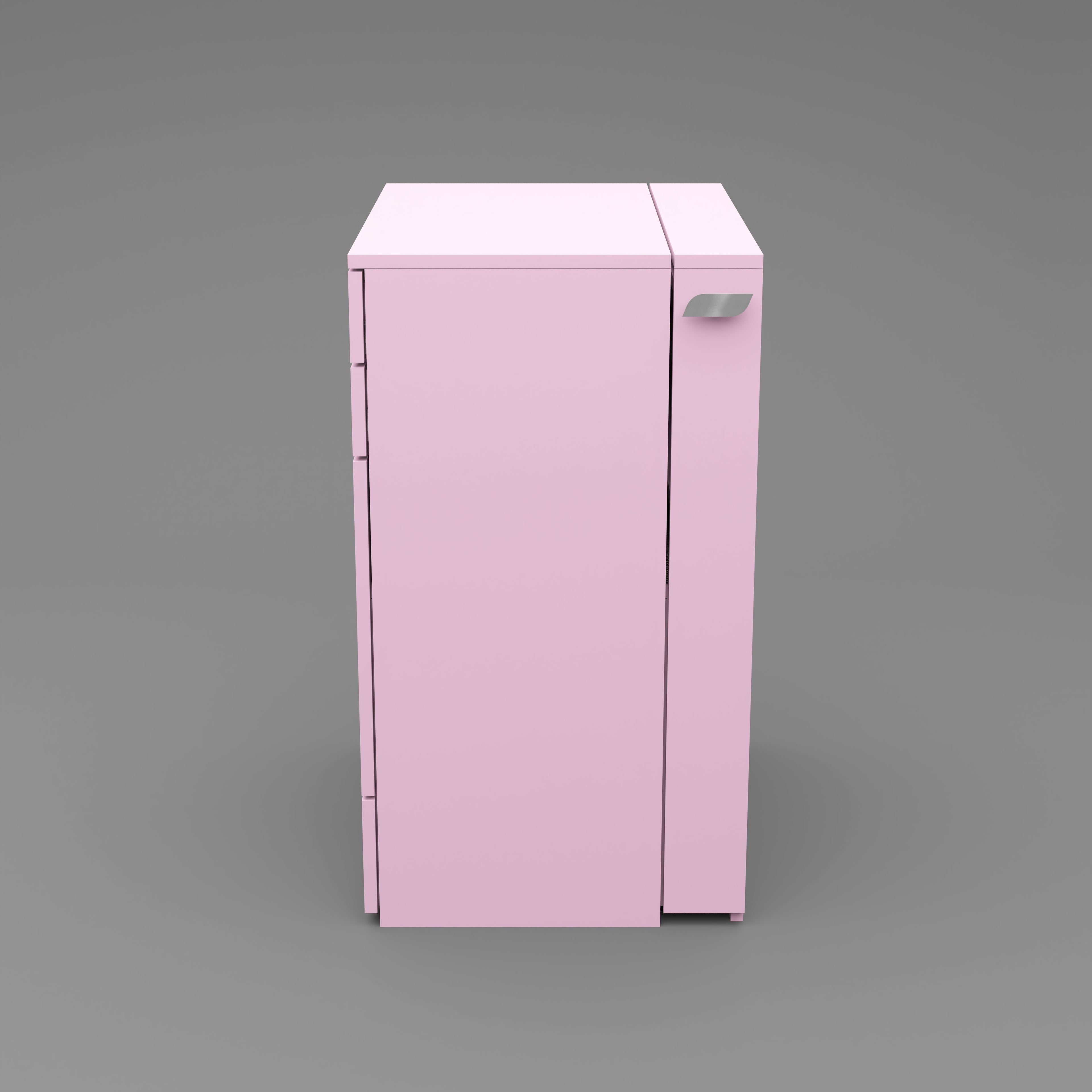 Wooden Vanity Table with Hidden Jewelry Storage, Drawers & Lift-Up Mirror (Pink)