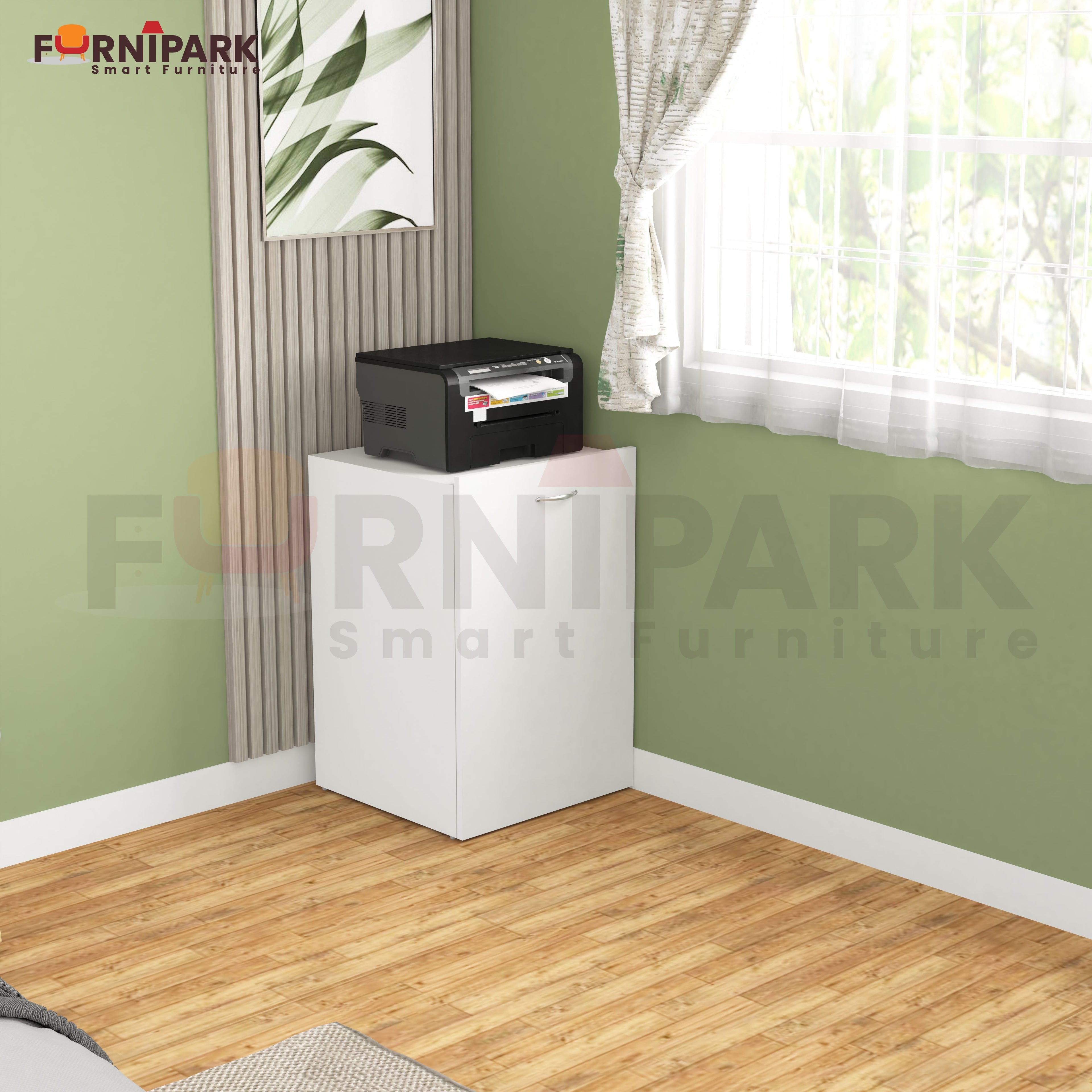 Extendable Table with Drawer (White)